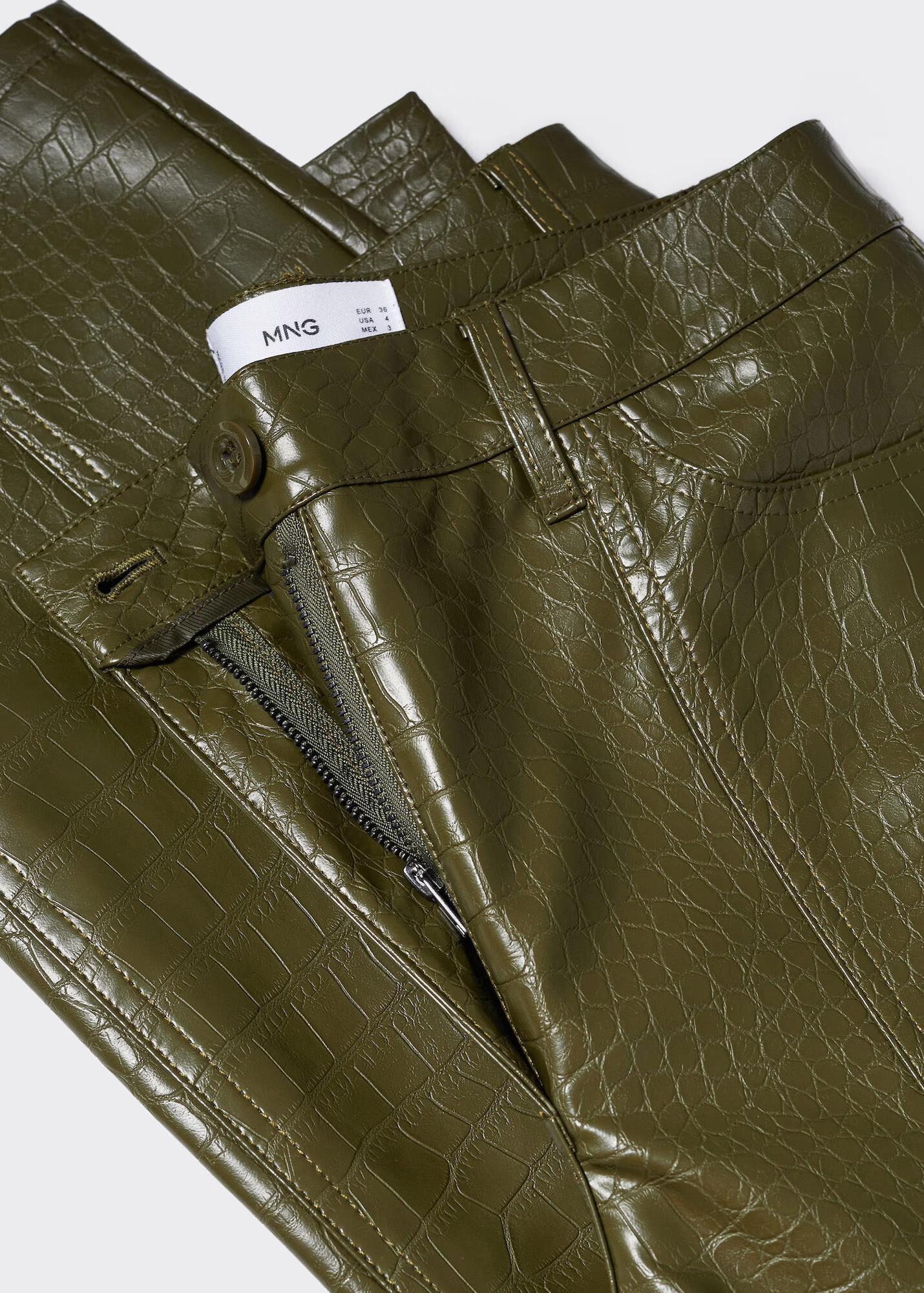 MANGO Pantaloni 'Croco' kaki - Pled.ro