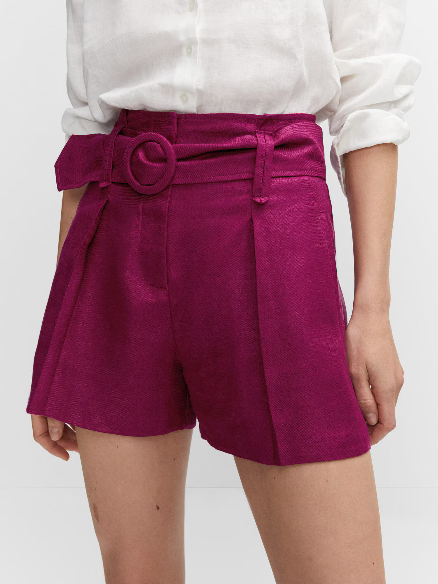 MANGO Pantaloni cu dungă 'CECILE' roșu-violet - Pled.ro