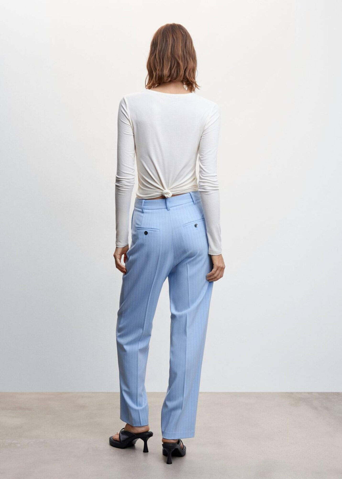 MANGO Pantaloni cu dungă 'Nube' albastru pastel / albastru deschis - Pled.ro