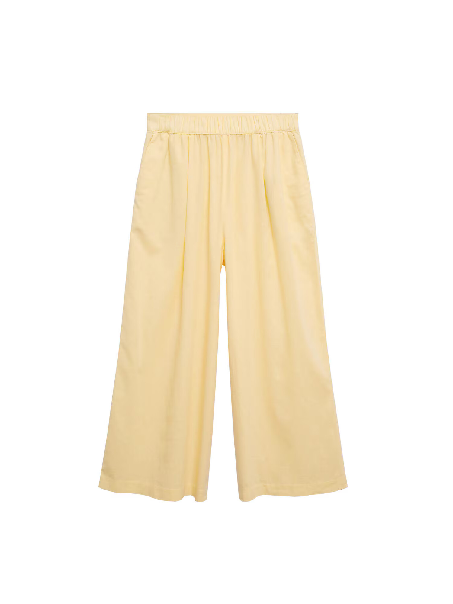 MANGO Pantaloni cutați 'Wave' galben deschis - Pled.ro