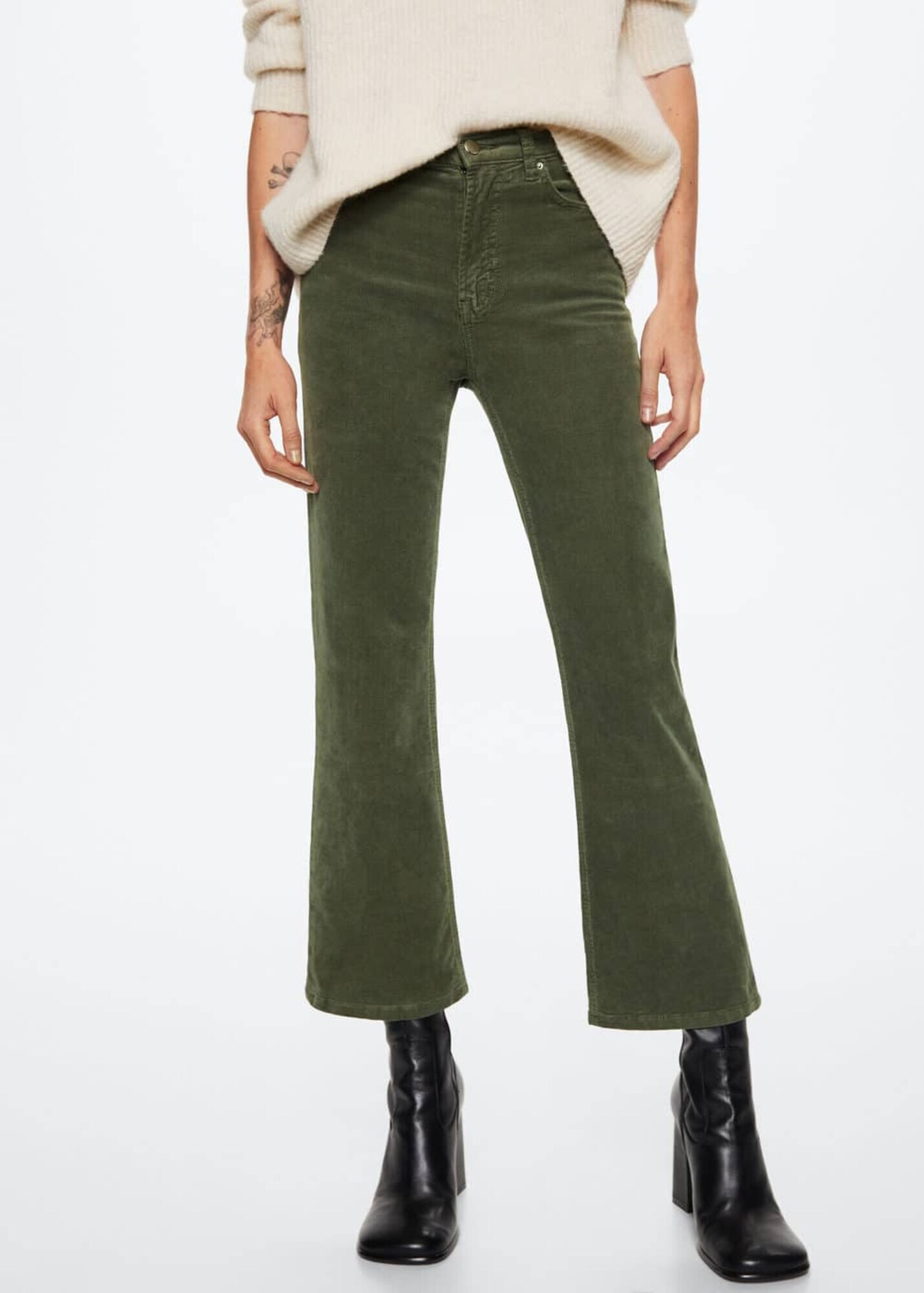 MANGO Pantaloni eleganți verde - Pled.ro