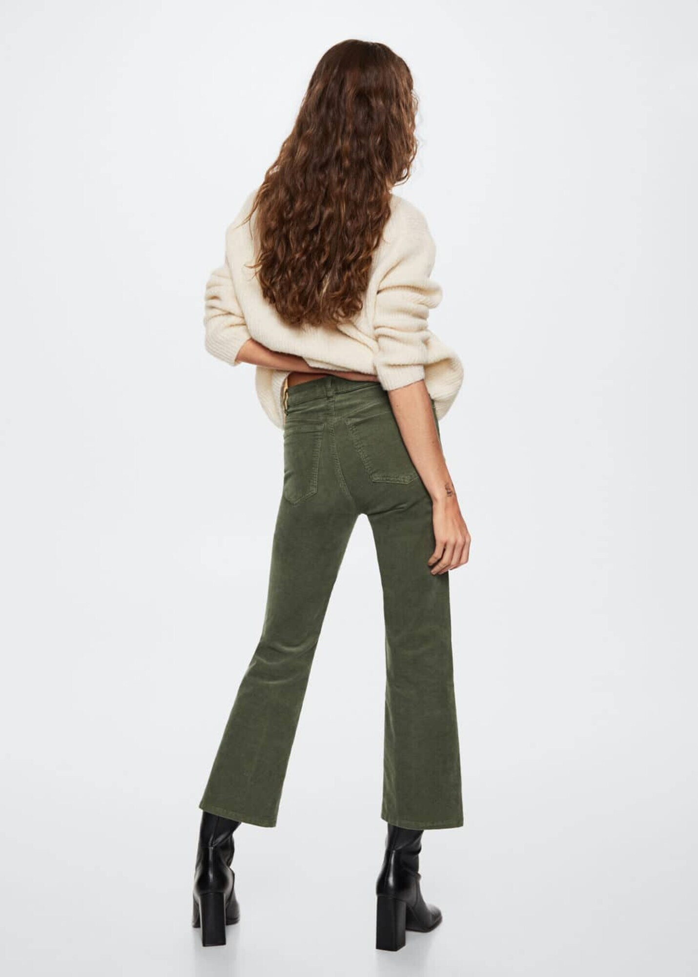 MANGO Pantaloni eleganți verde - Pled.ro