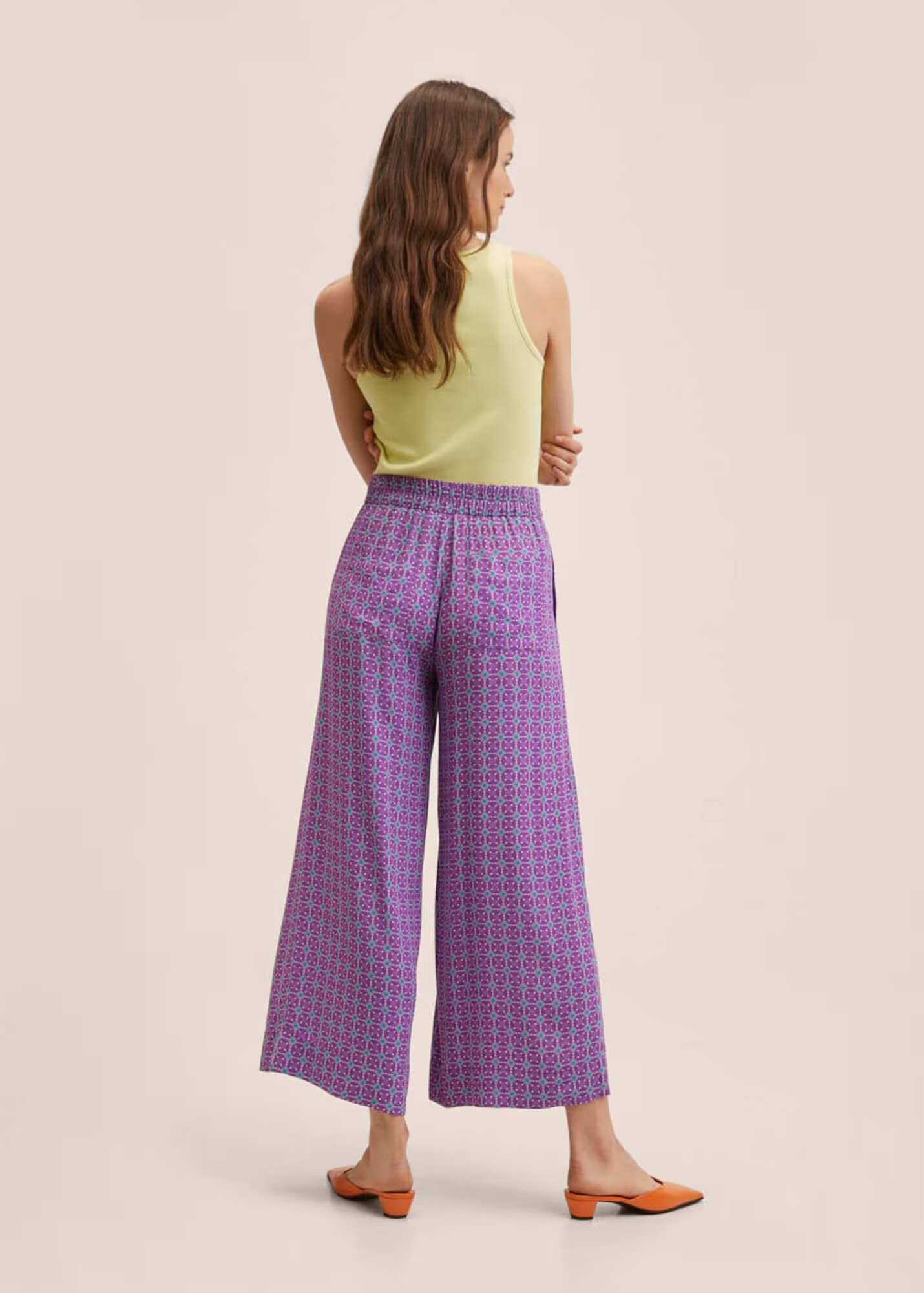 MANGO Pantaloni 'Jaipur' turcoaz / lila / roz / alb - Pled.ro