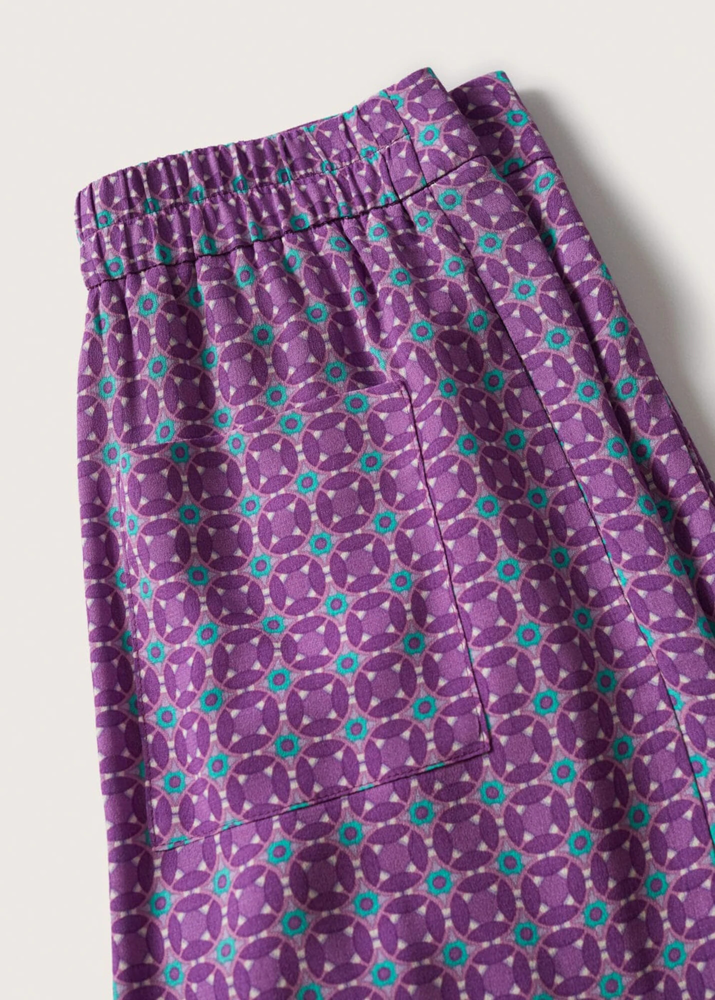 MANGO Pantaloni 'Jaipur' turcoaz / lila / roz / alb - Pled.ro