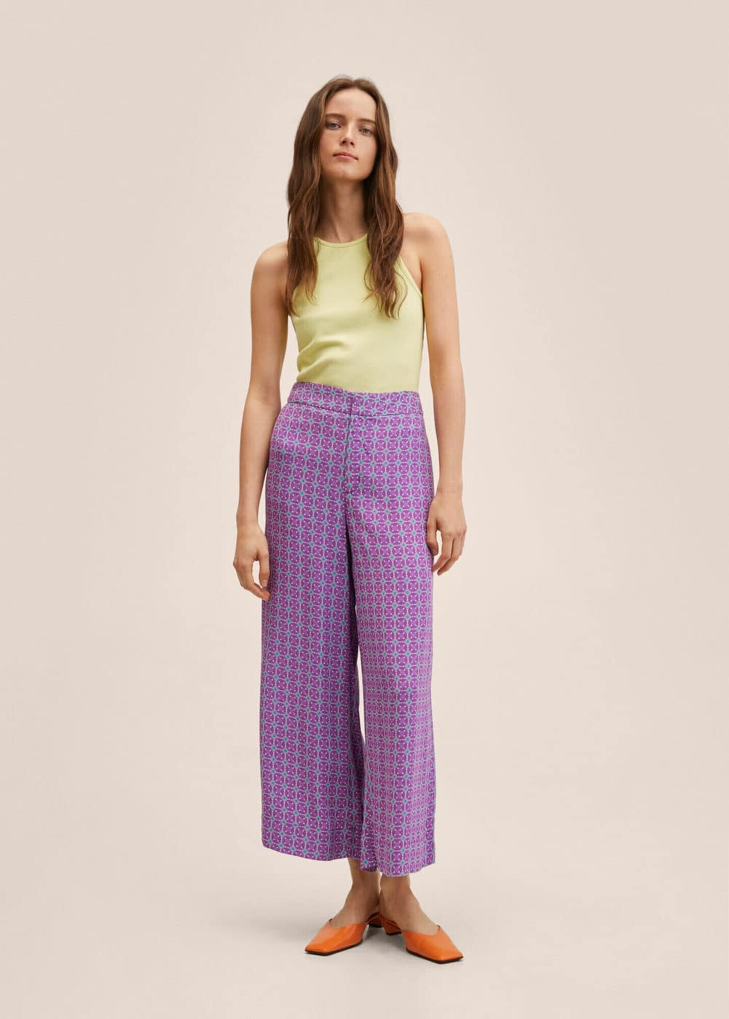 MANGO Pantaloni 'Jaipur' turcoaz / lila / roz / alb - Pled.ro