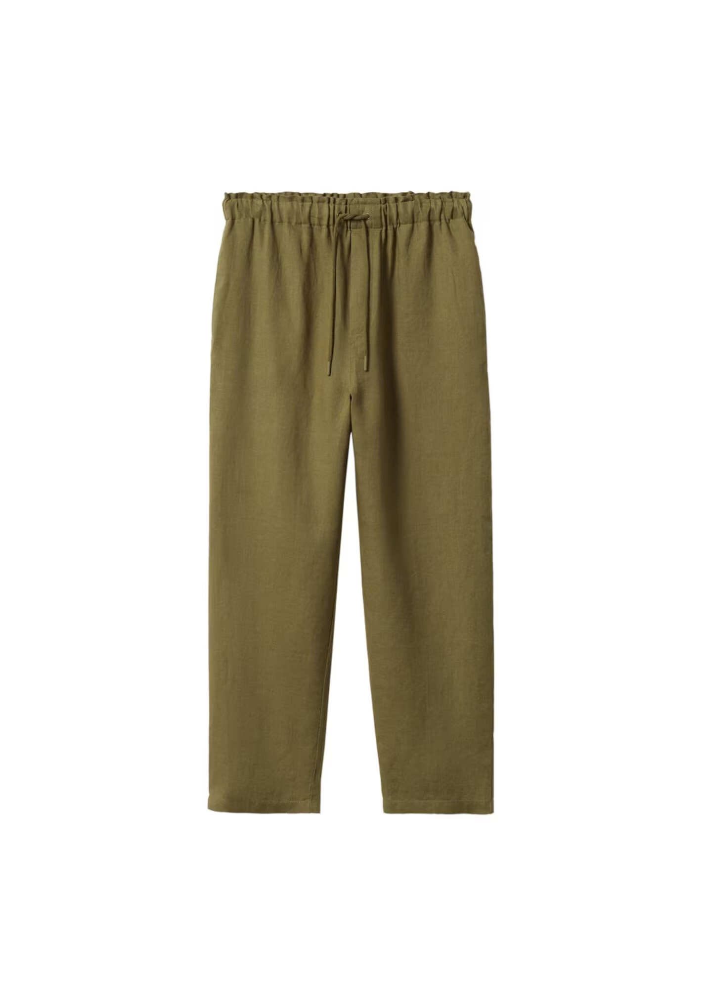 MANGO Pantaloni 'Linen' kaki - Pled.ro