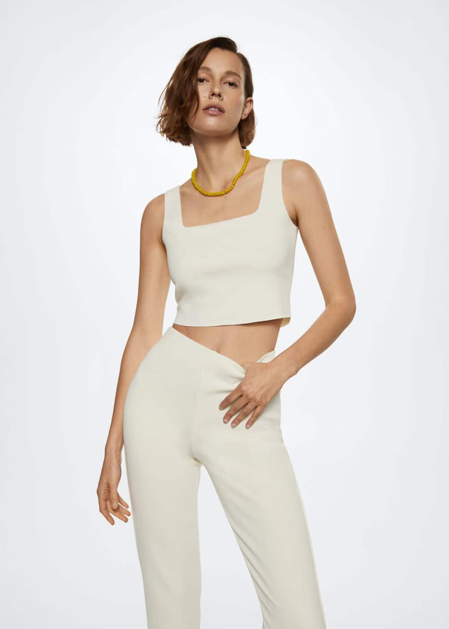 MANGO Pantaloni 'Maggie' crem - Pled.ro