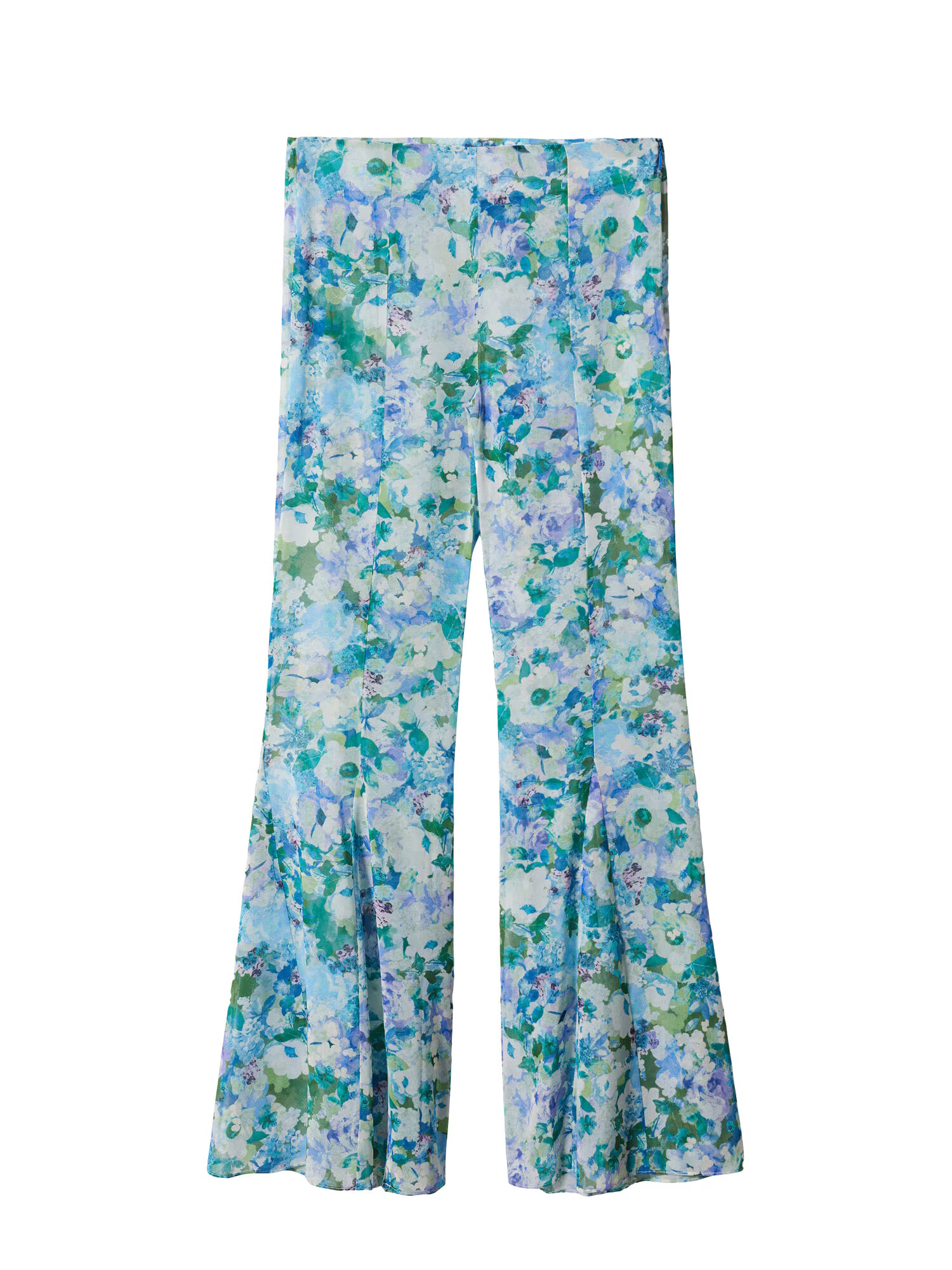 MANGO Pantaloni 'MIEL' bej deschis / albastru deschis / verde iarbă / lila - Pled.ro