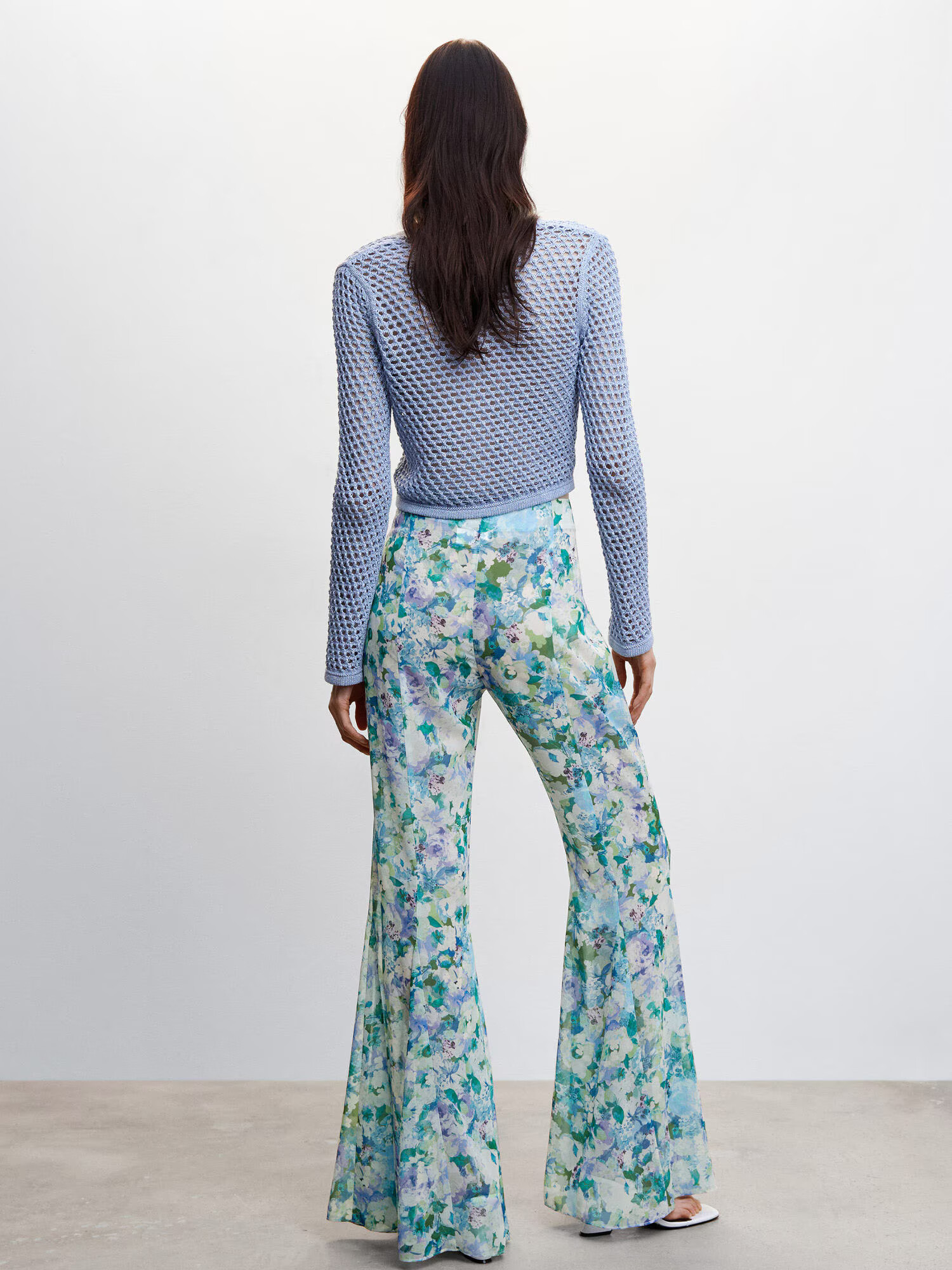 MANGO Pantaloni 'MIEL' bej deschis / albastru deschis / verde iarbă / lila - Pled.ro