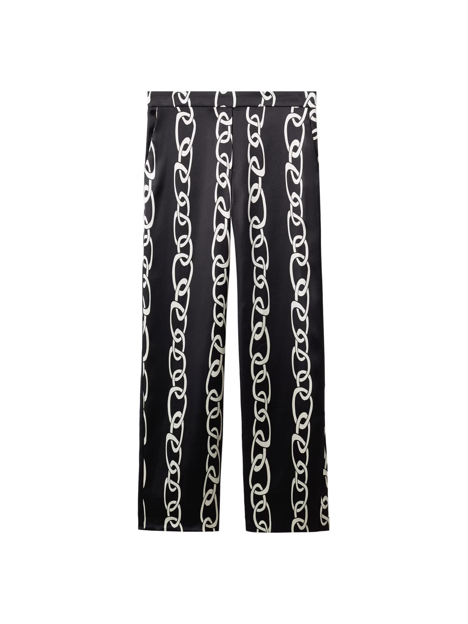 MANGO Pantaloni negru / alb natural - Pled.ro