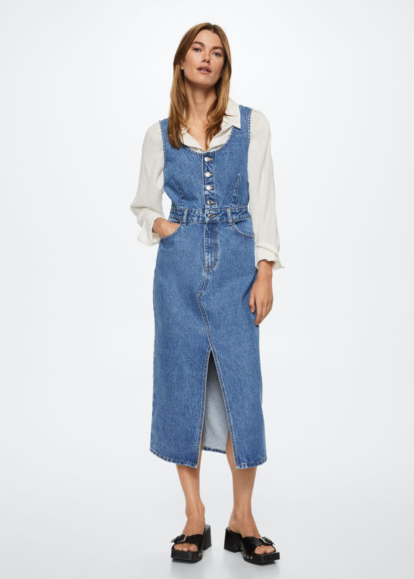 MANGO Rochie 'Camila' albastru denim - Pled.ro