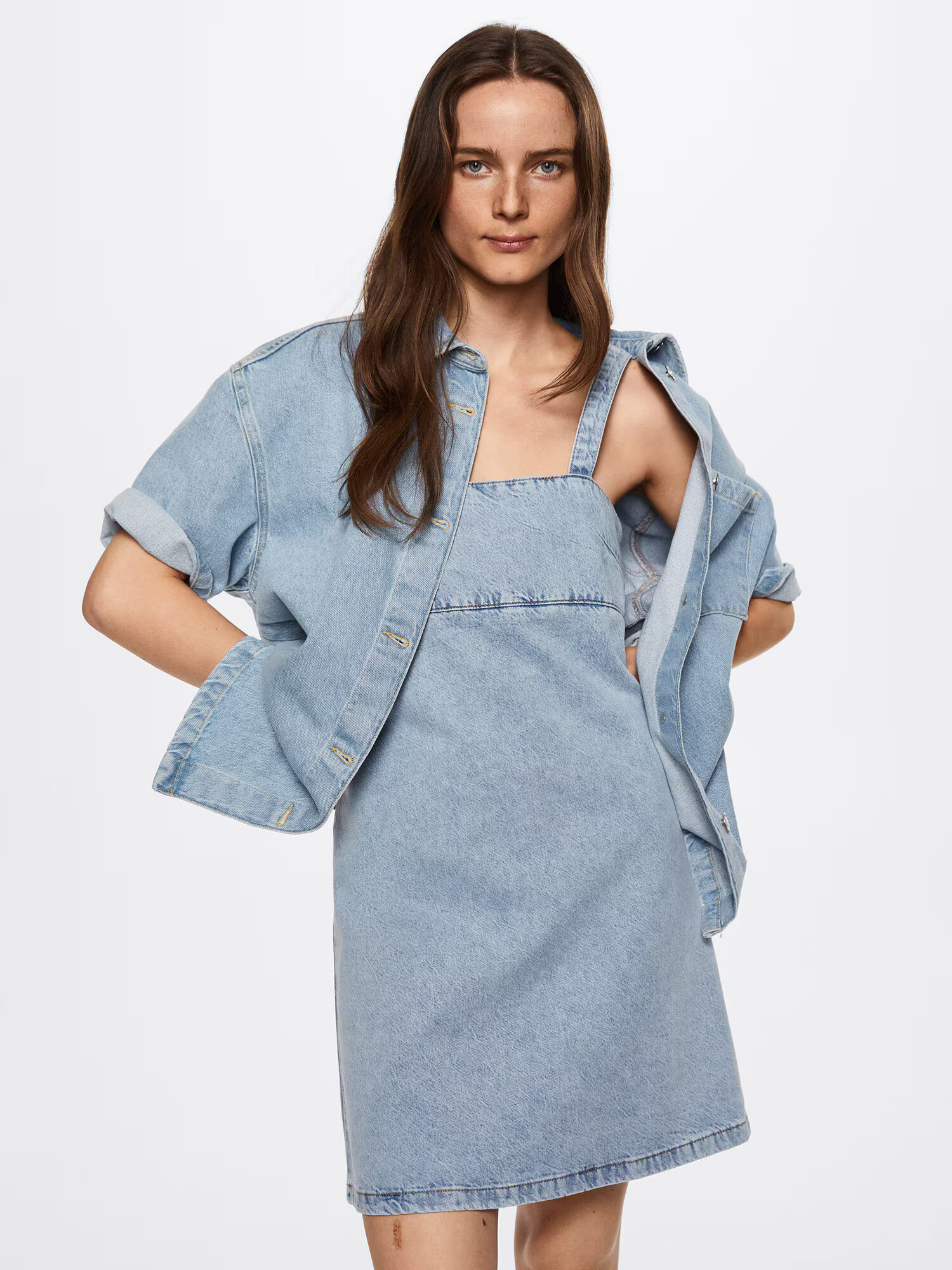 MANGO Rochie 'Kyomi' albastru denim - Pled.ro