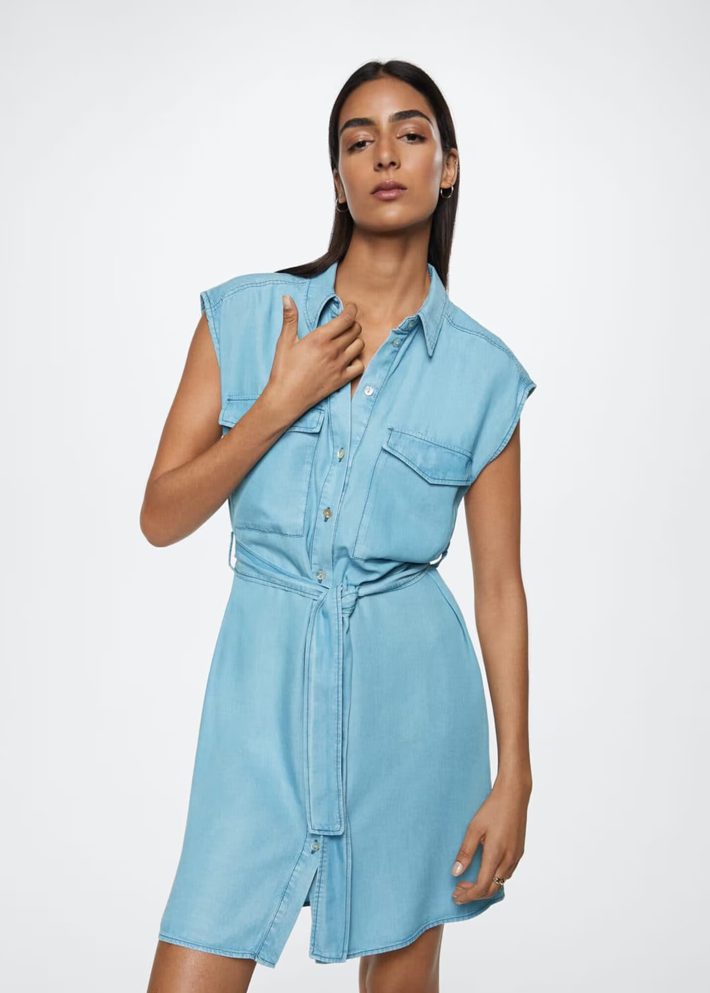 MANGO Rochie tip bluză 'Marine' albastru denim - Pled.ro