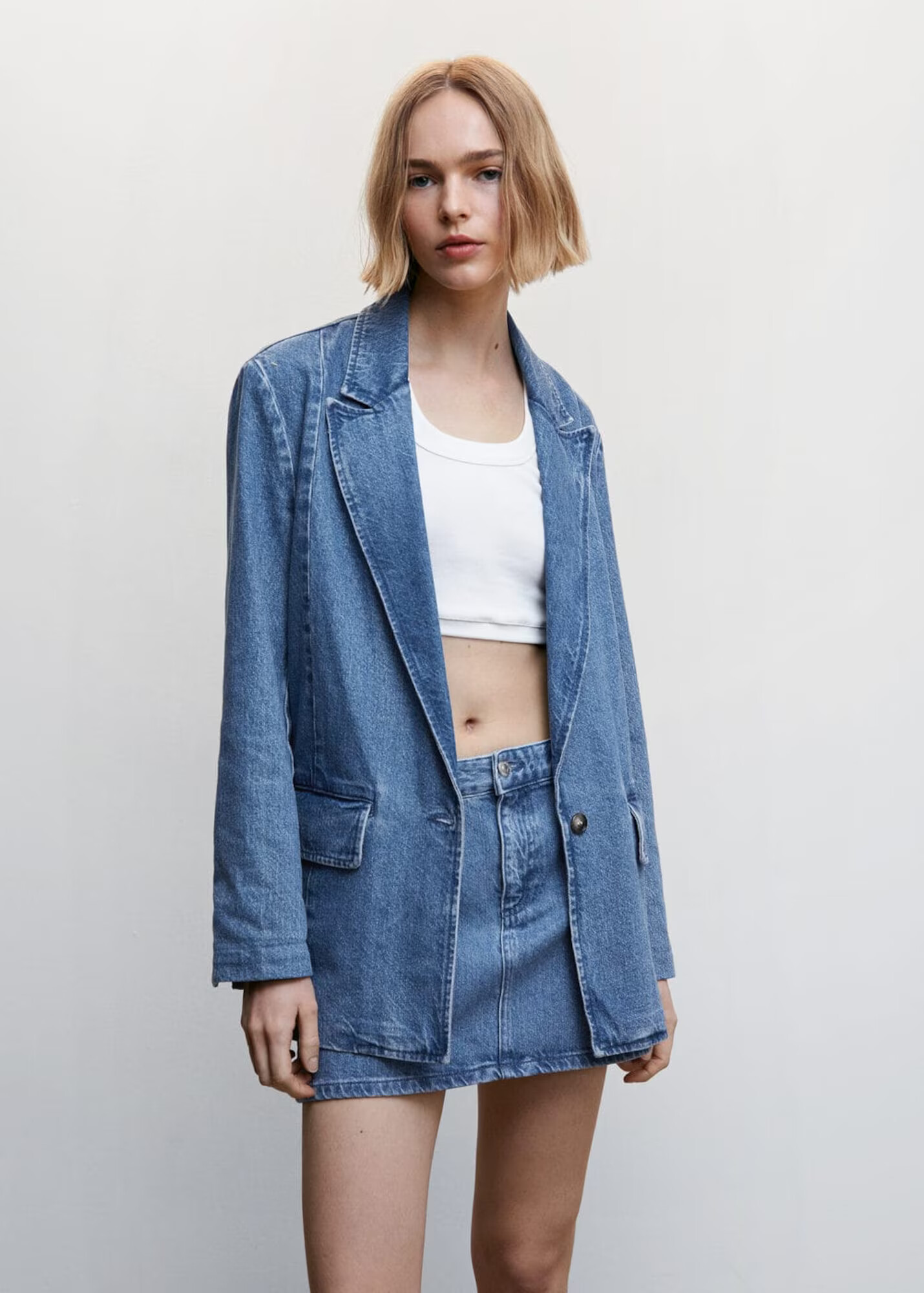 MANGO Sacou 'Charlote' albastru denim - Pled.ro