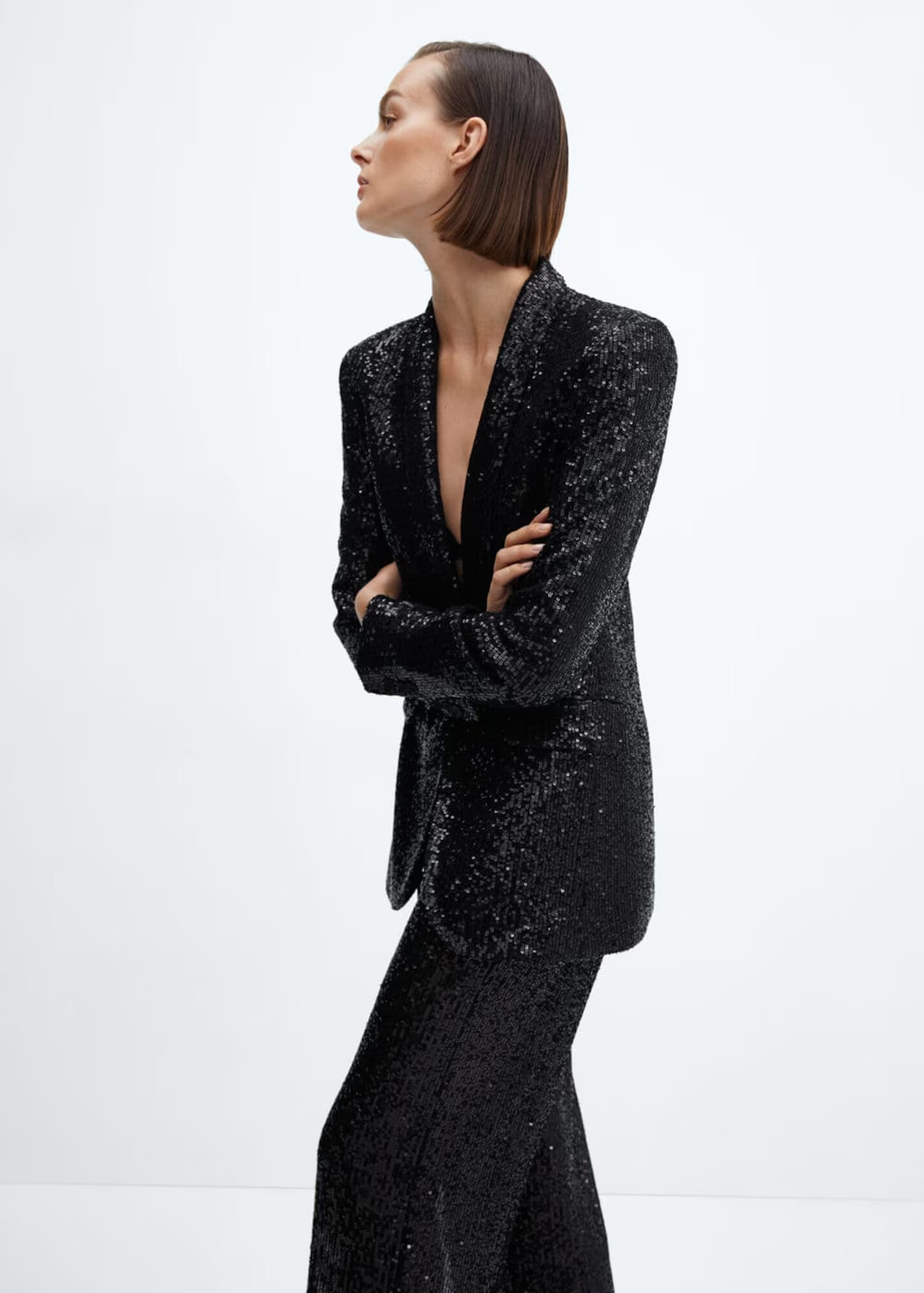 MANGO Sacou 'Glitter' negru - Pled.ro