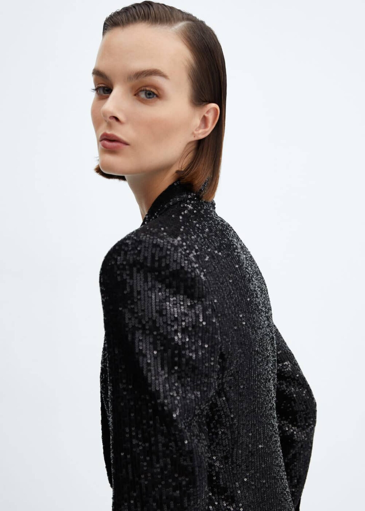 MANGO Sacou 'Glitter' negru - Pled.ro