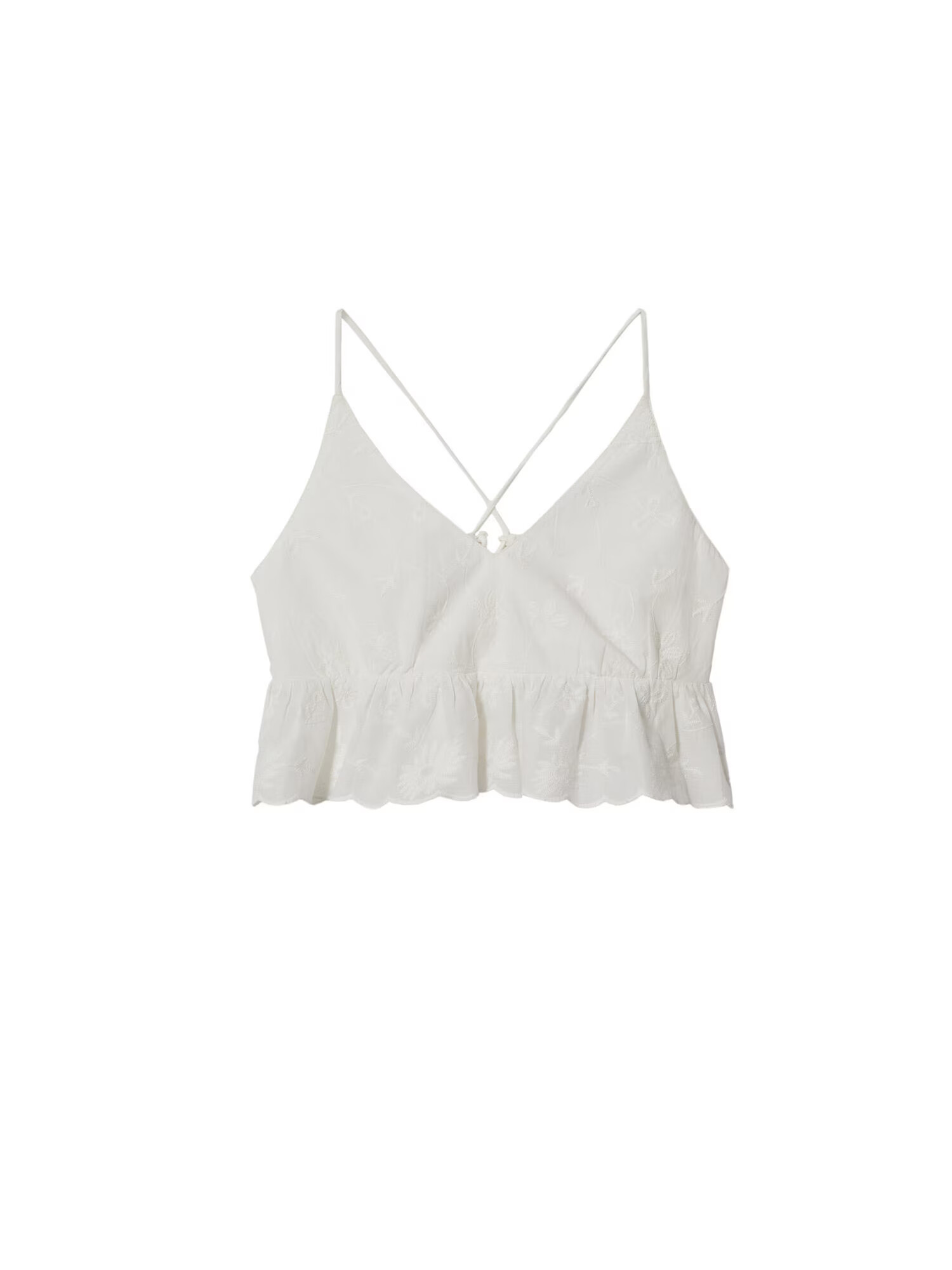 MANGO Top 'BLANQUI' alb murdar - Pled.ro