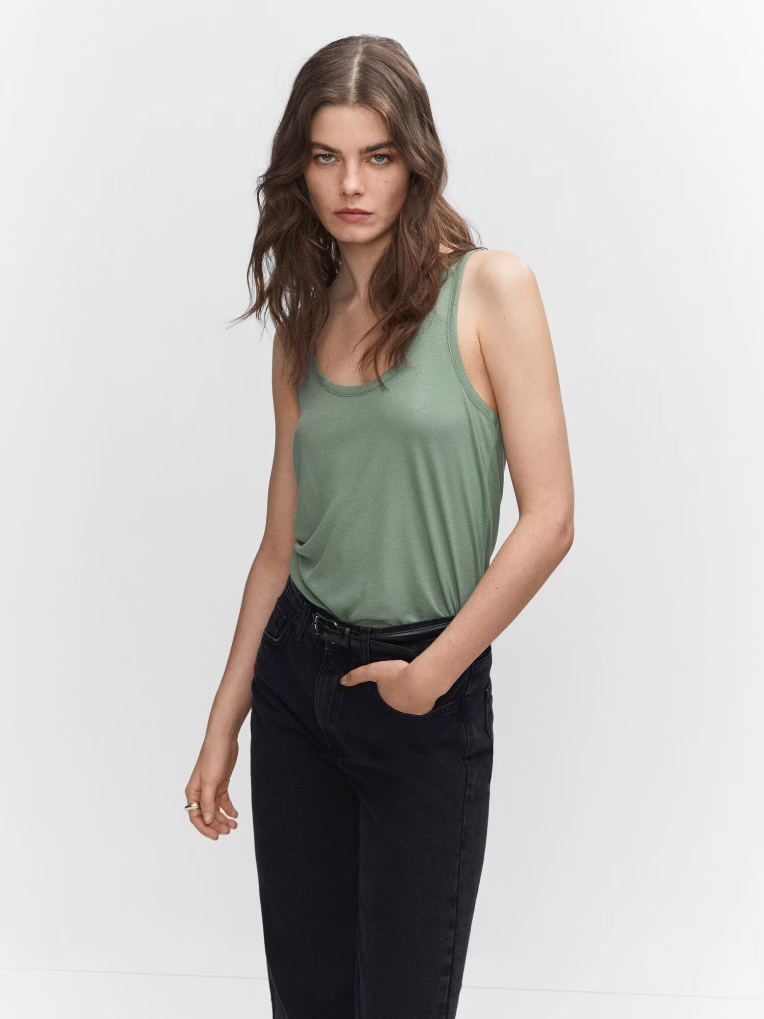 MANGO Top 'BOBAR' verde jad - Pled.ro