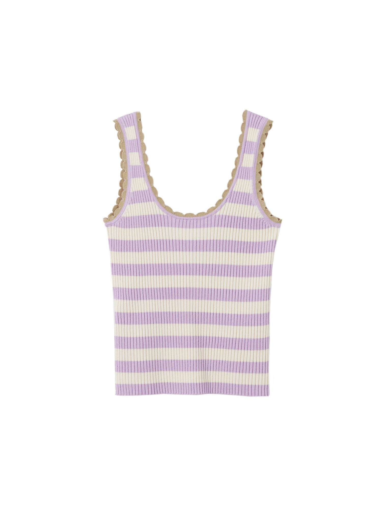 MANGO Top brodat nisipiu / mauve / mov deschis - Pled.ro