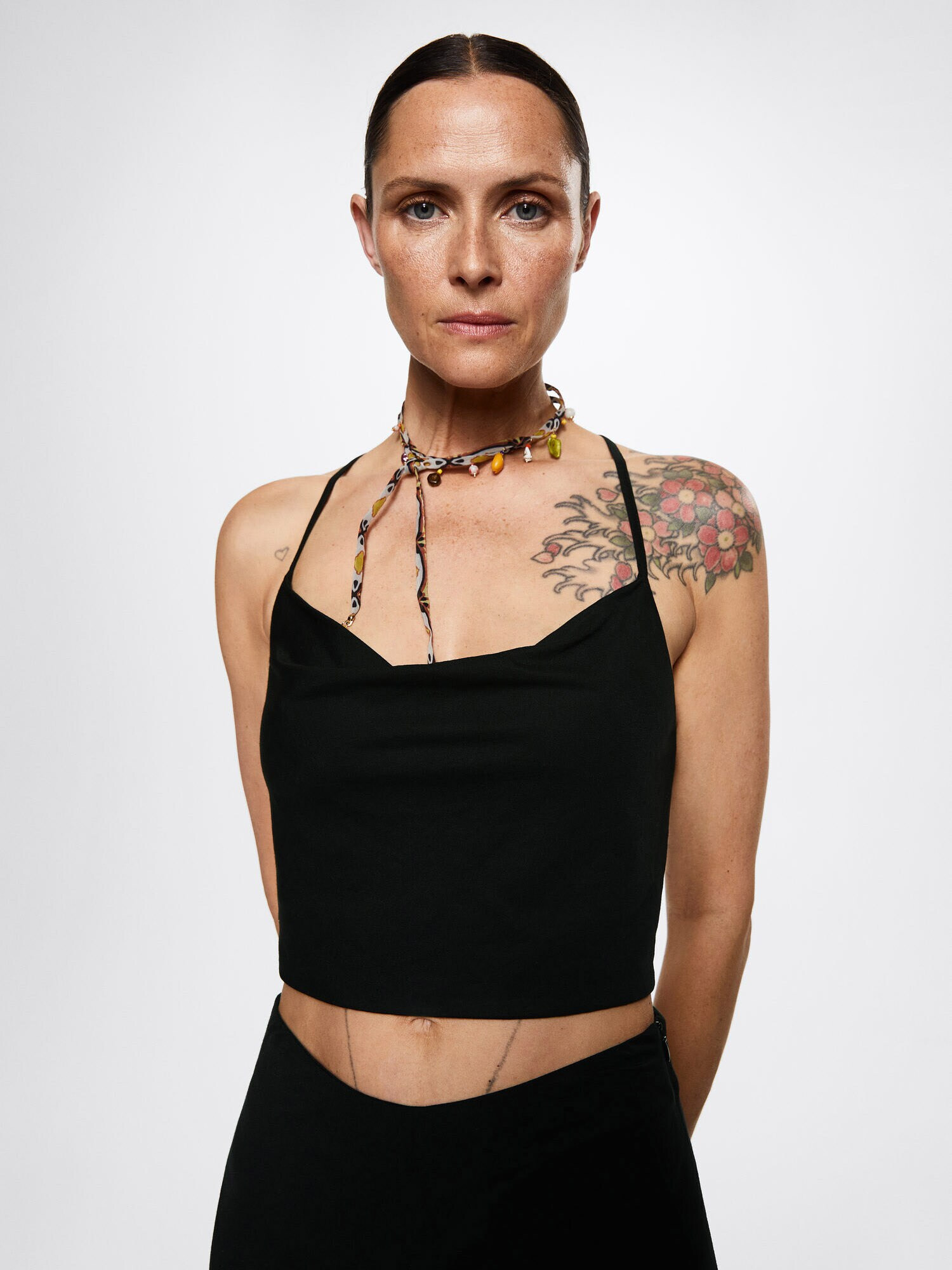 MANGO Top 'DIEGO' negru - Pled.ro