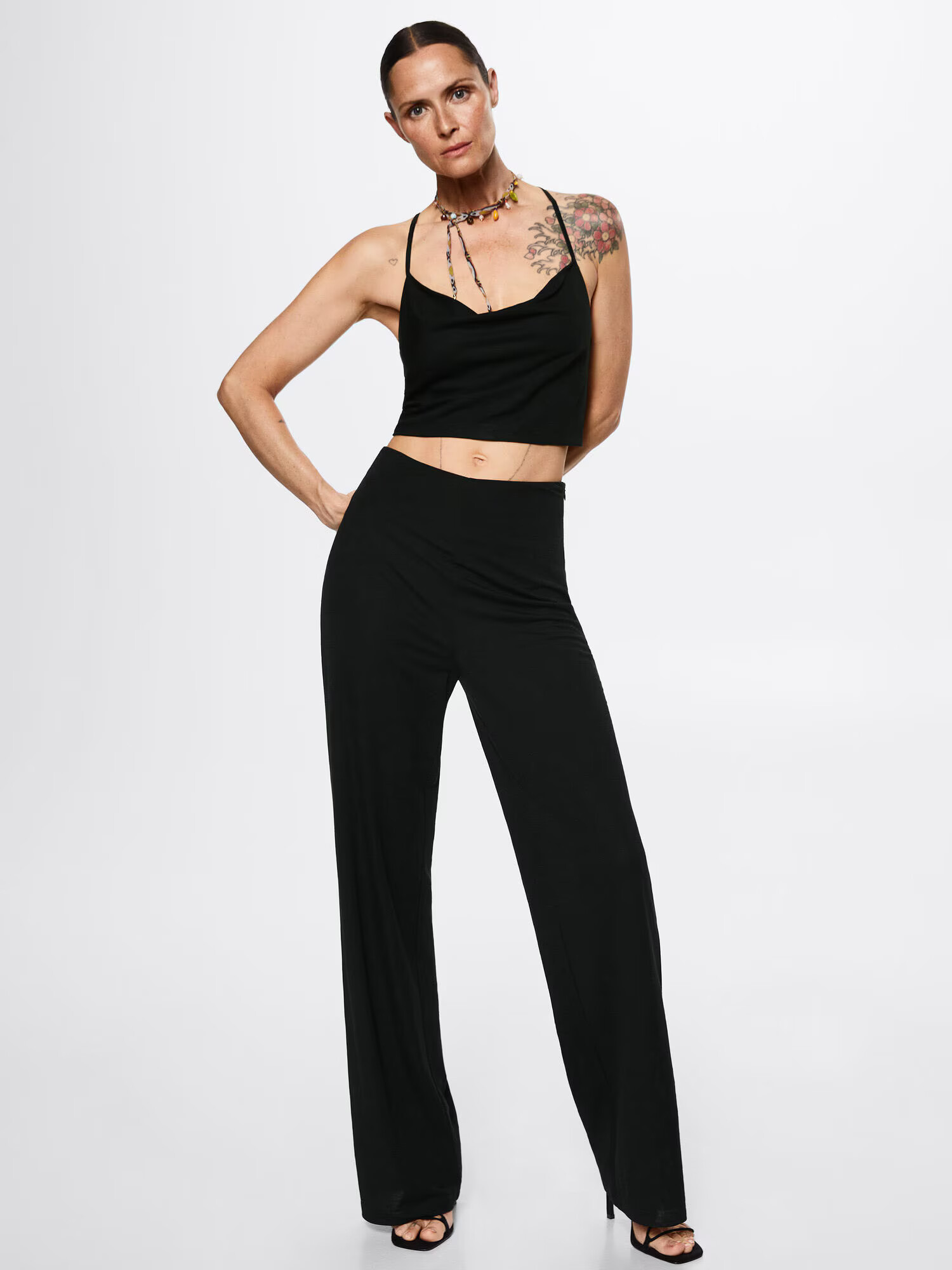 MANGO Top 'DIEGO' negru - Pled.ro