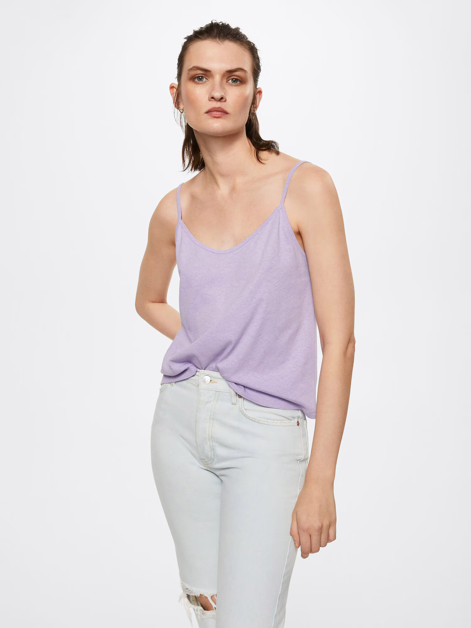 MANGO Top 'LIDAS' mov pastel - Pled.ro