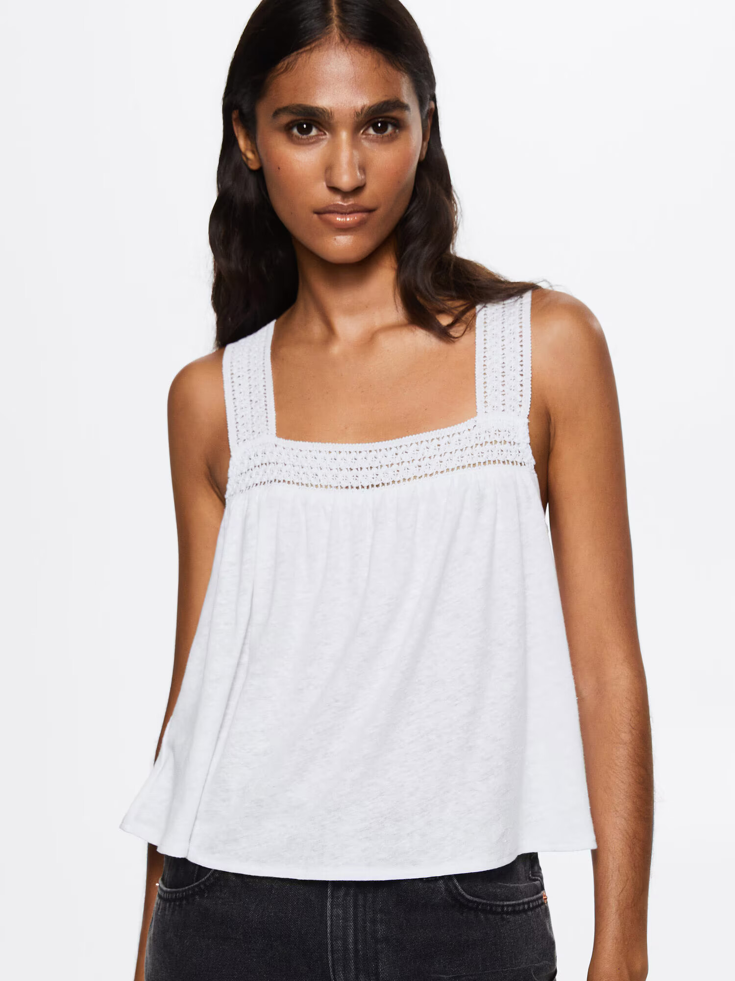 MANGO Top 'MILEY' alb - Pled.ro