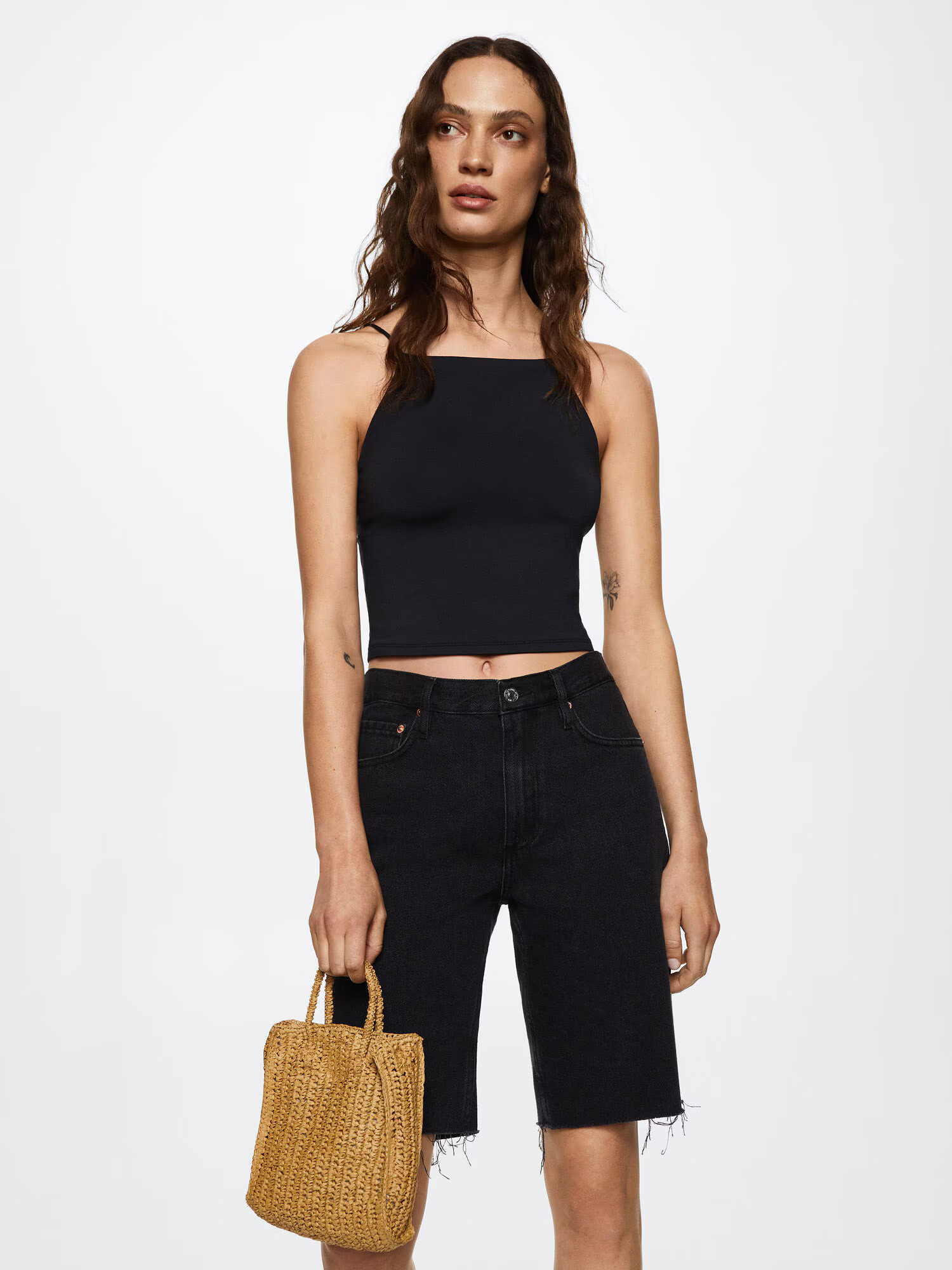 MANGO Top negru - Pled.ro