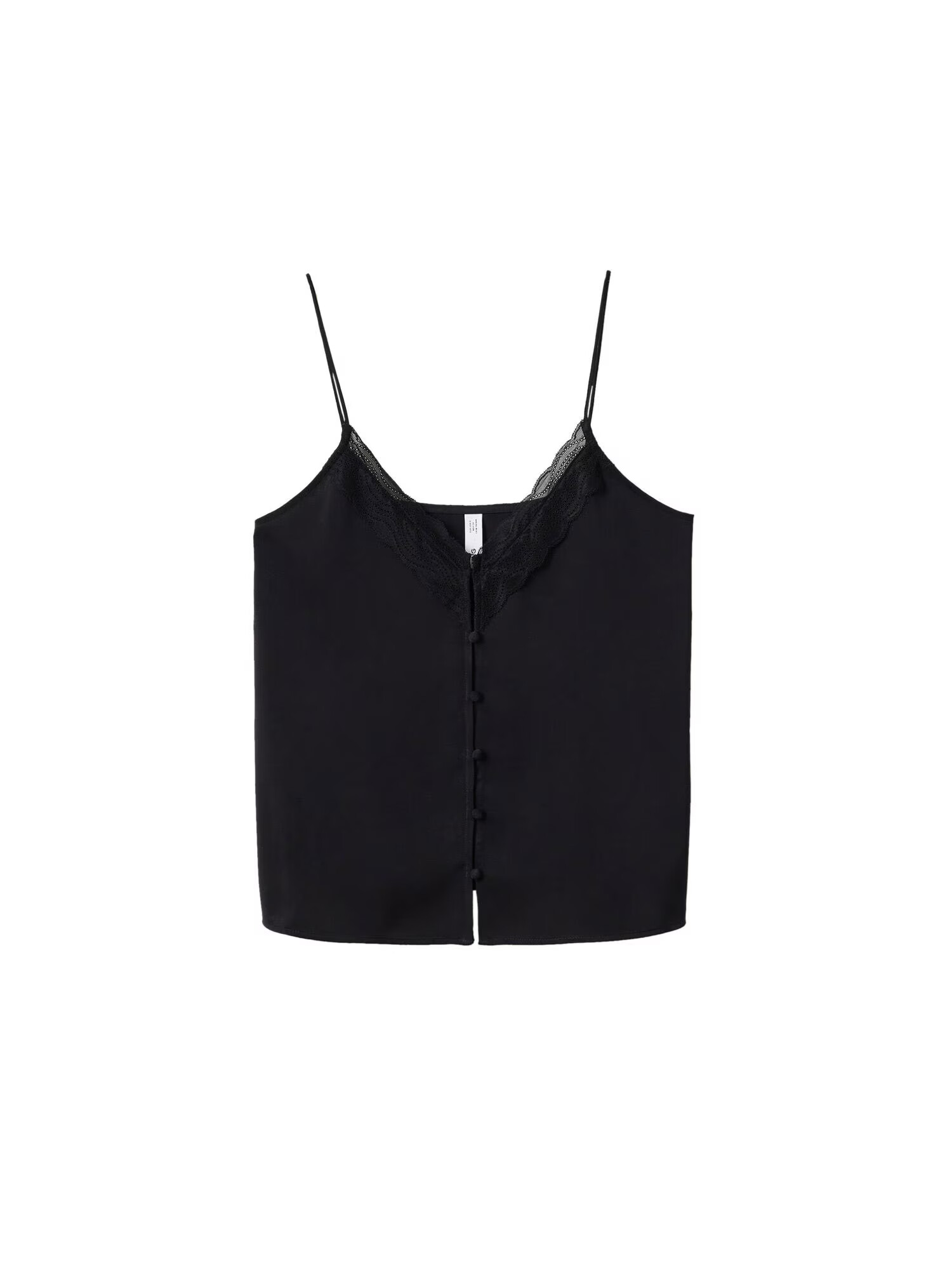 MANGO Top 'NIT' negru - Pled.ro