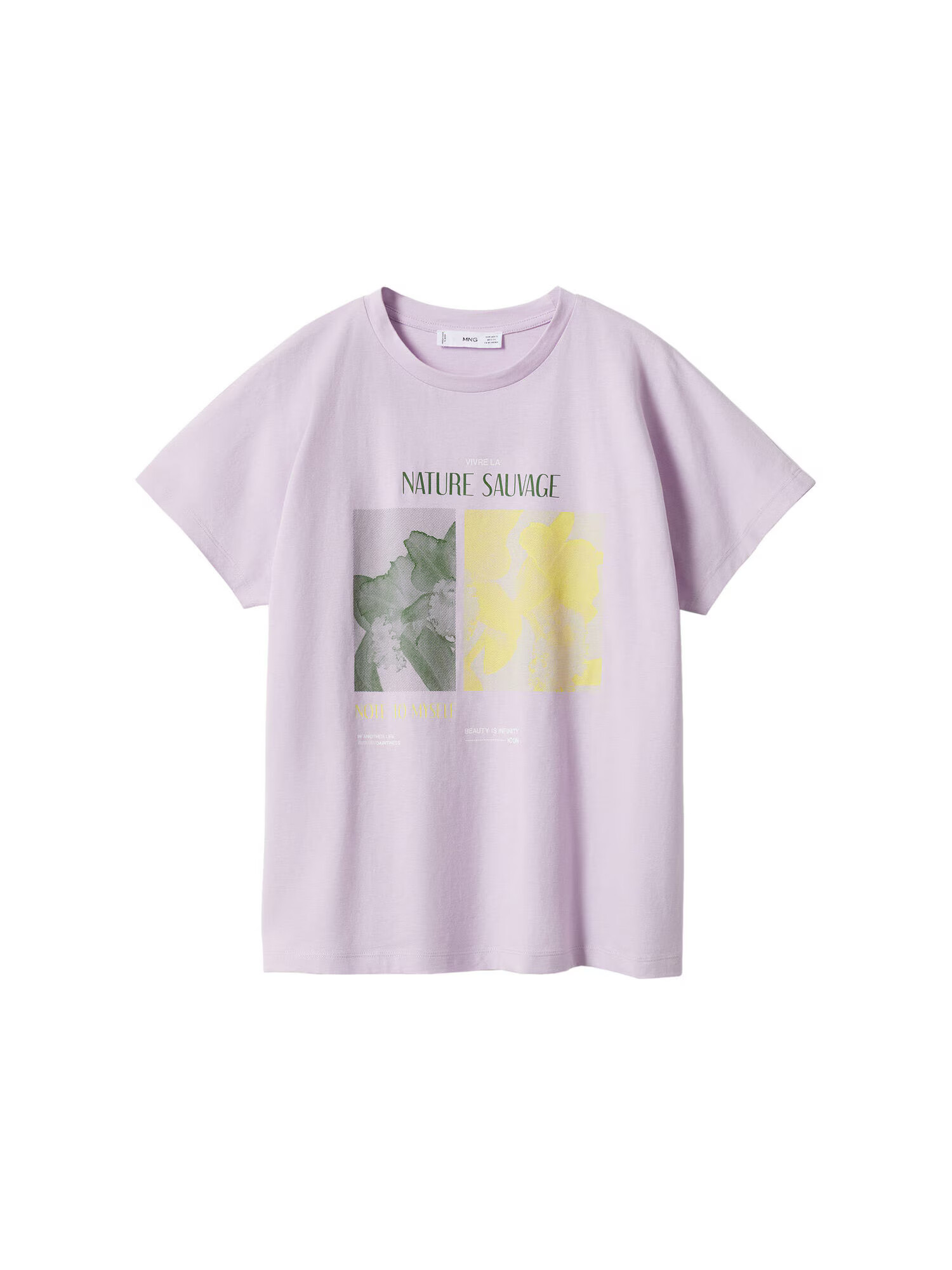 MANGO Tricou 'PSTLAVE' galben / verde / mauve - Pled.ro