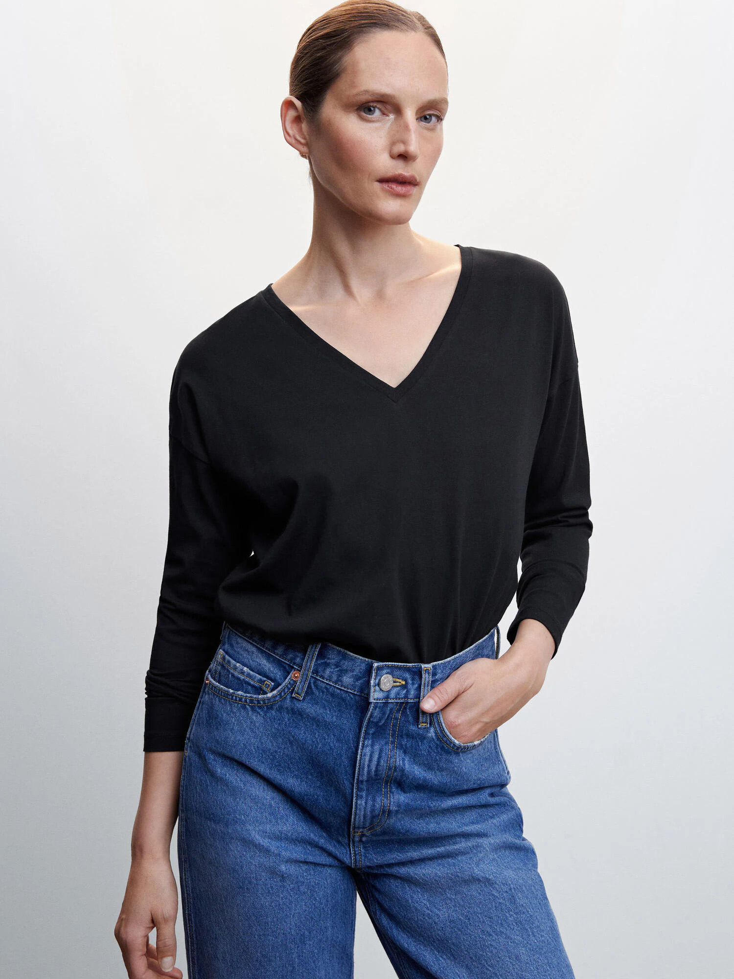 MANGO Tricou 'SACOV' negru - Pled.ro