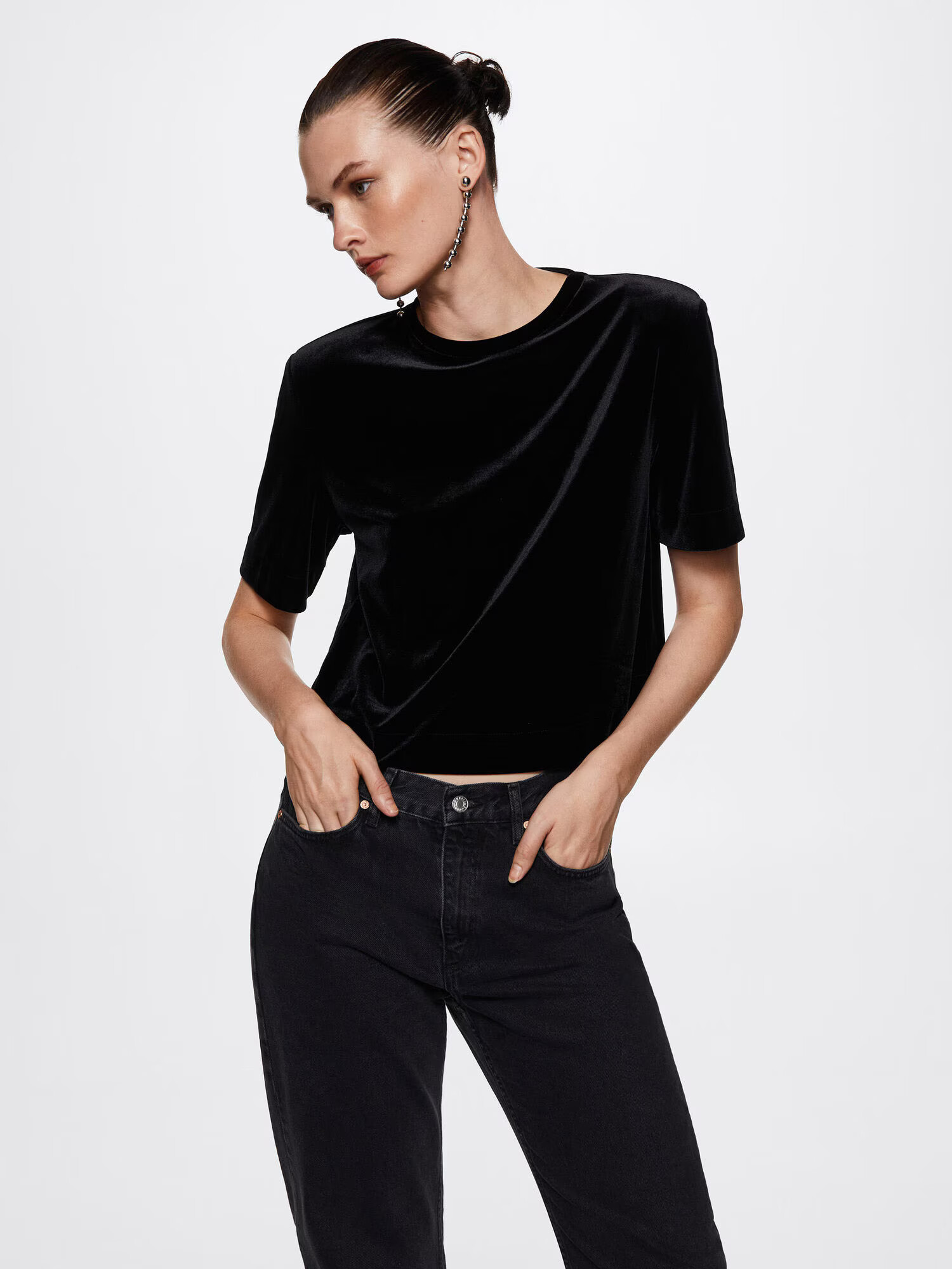 MANGO Tricou 'XLURIV' negru - Pled.ro