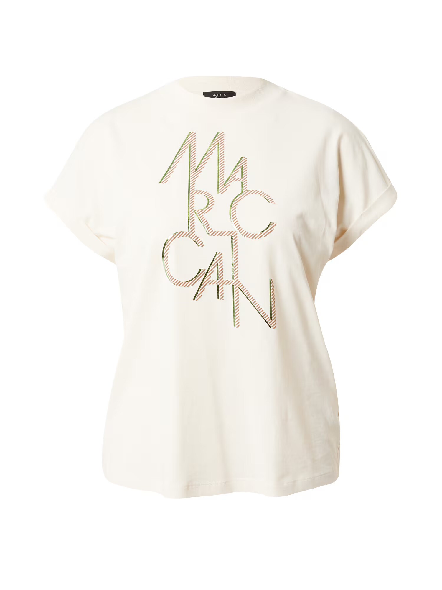 Marc Cain Tricou crem / maro deschis / verde kiwi - Pled.ro