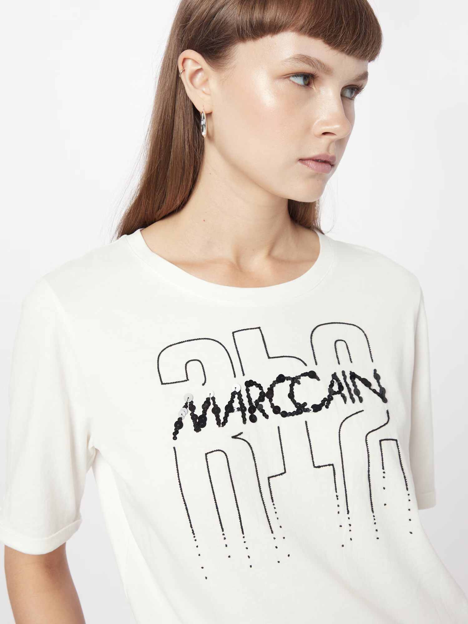 Marc Cain Tricou negru / alb murdar - Pled.ro