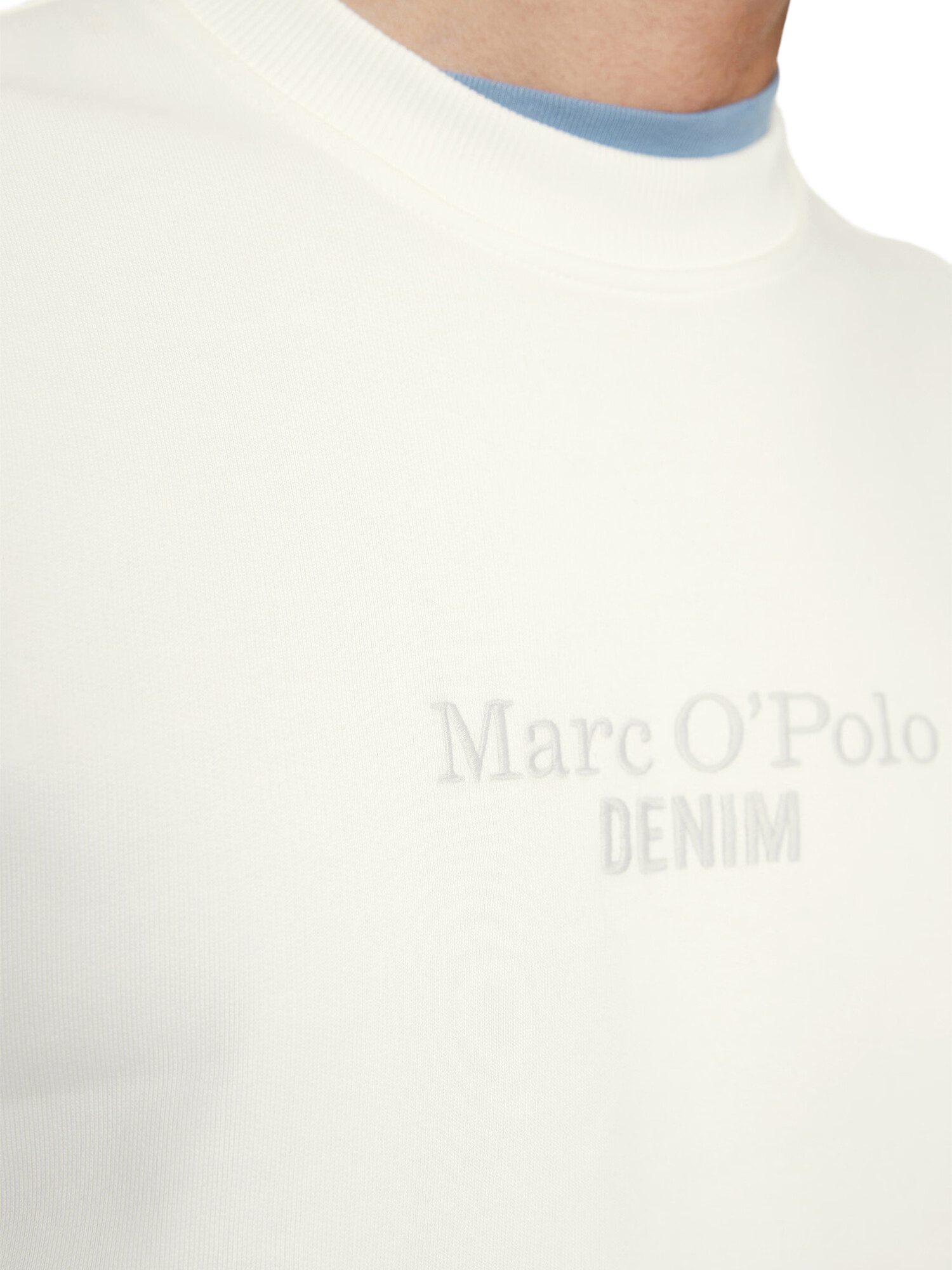 Marc O'Polo DENIM Bluză de molton gri deschis / alb lână - Pled.ro