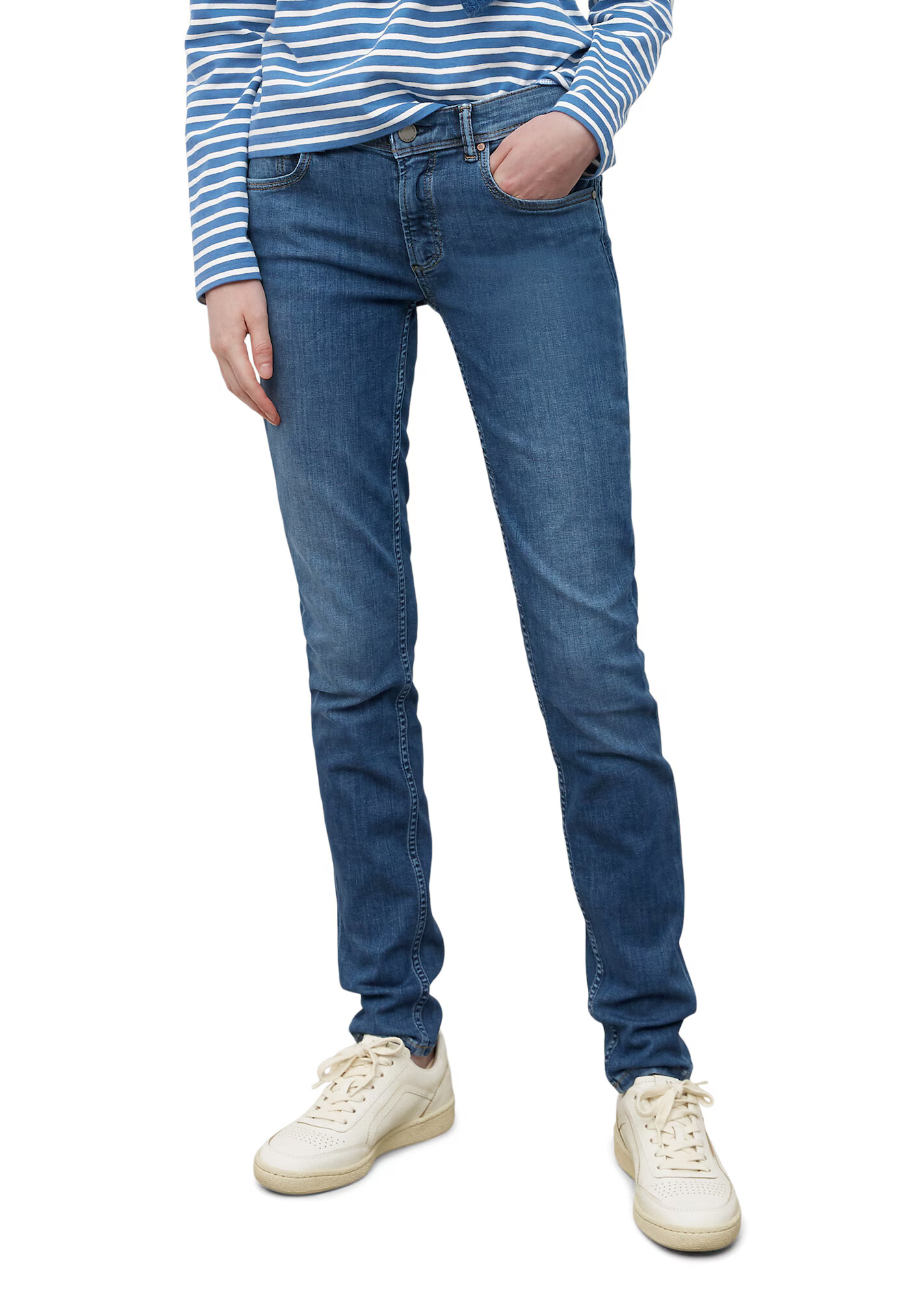 Marc O'Polo DENIM Jeans 'ALVA' albastru / maro / alb - Pled.ro