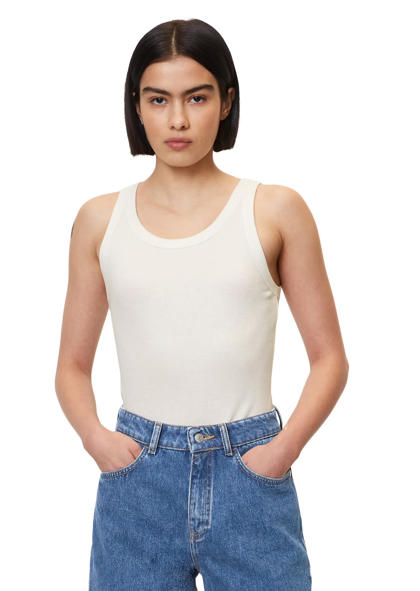 Marc O'Polo DENIM Top alb lână - Pled.ro