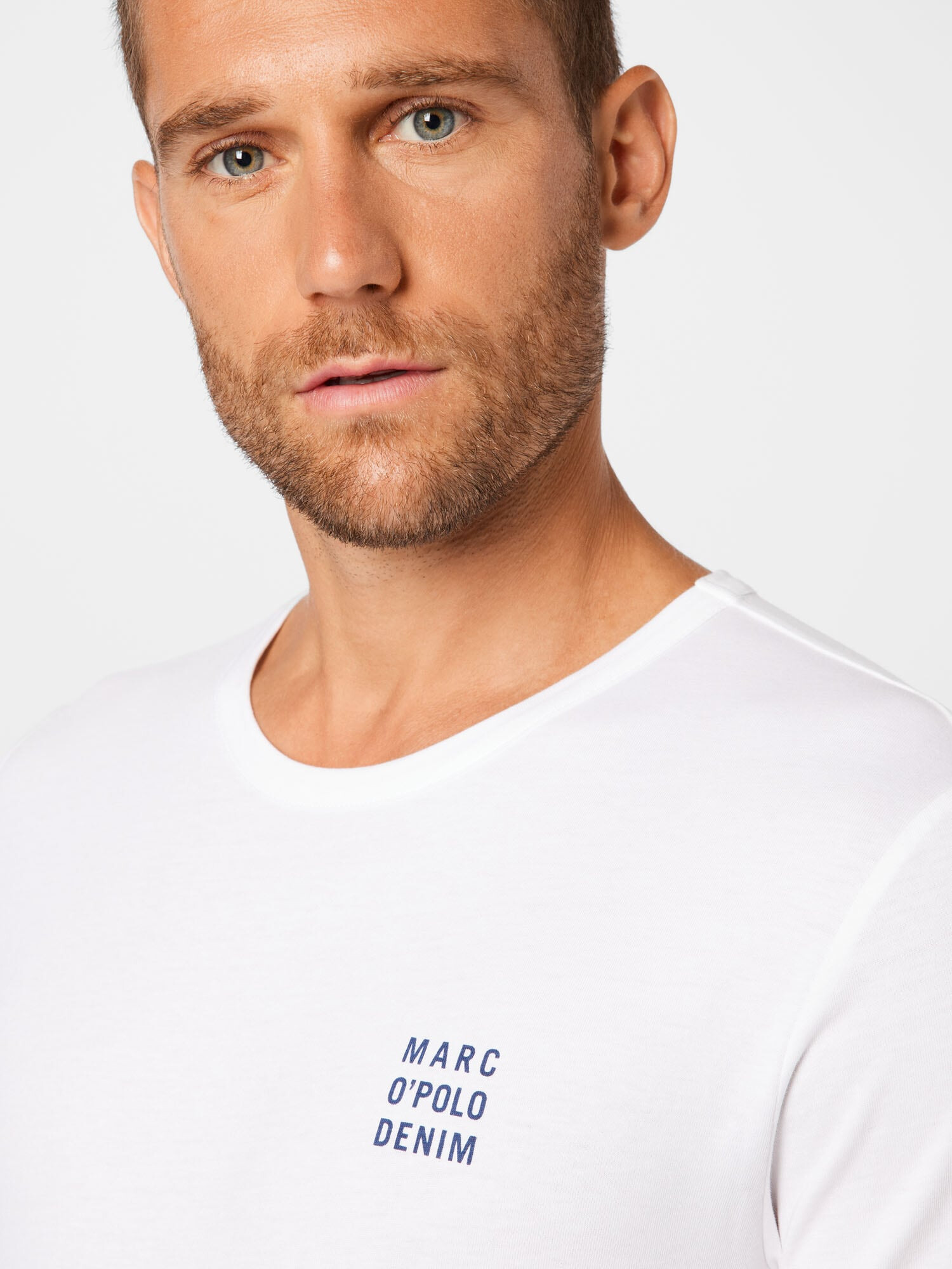 Marc O'Polo DENIM Tricou albastru marin / alb - Pled.ro