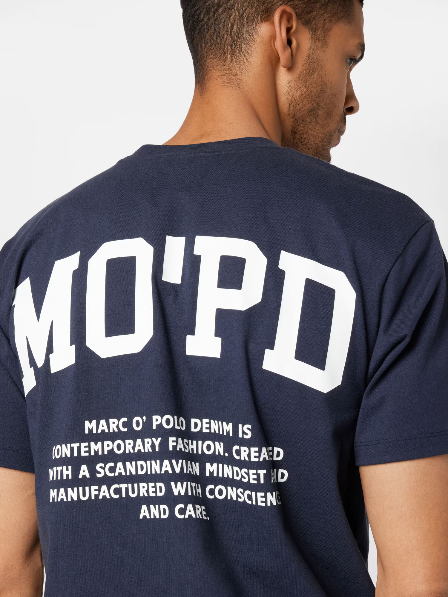 Marc O'Polo DENIM Tricou albastru noapte / alb - Pled.ro