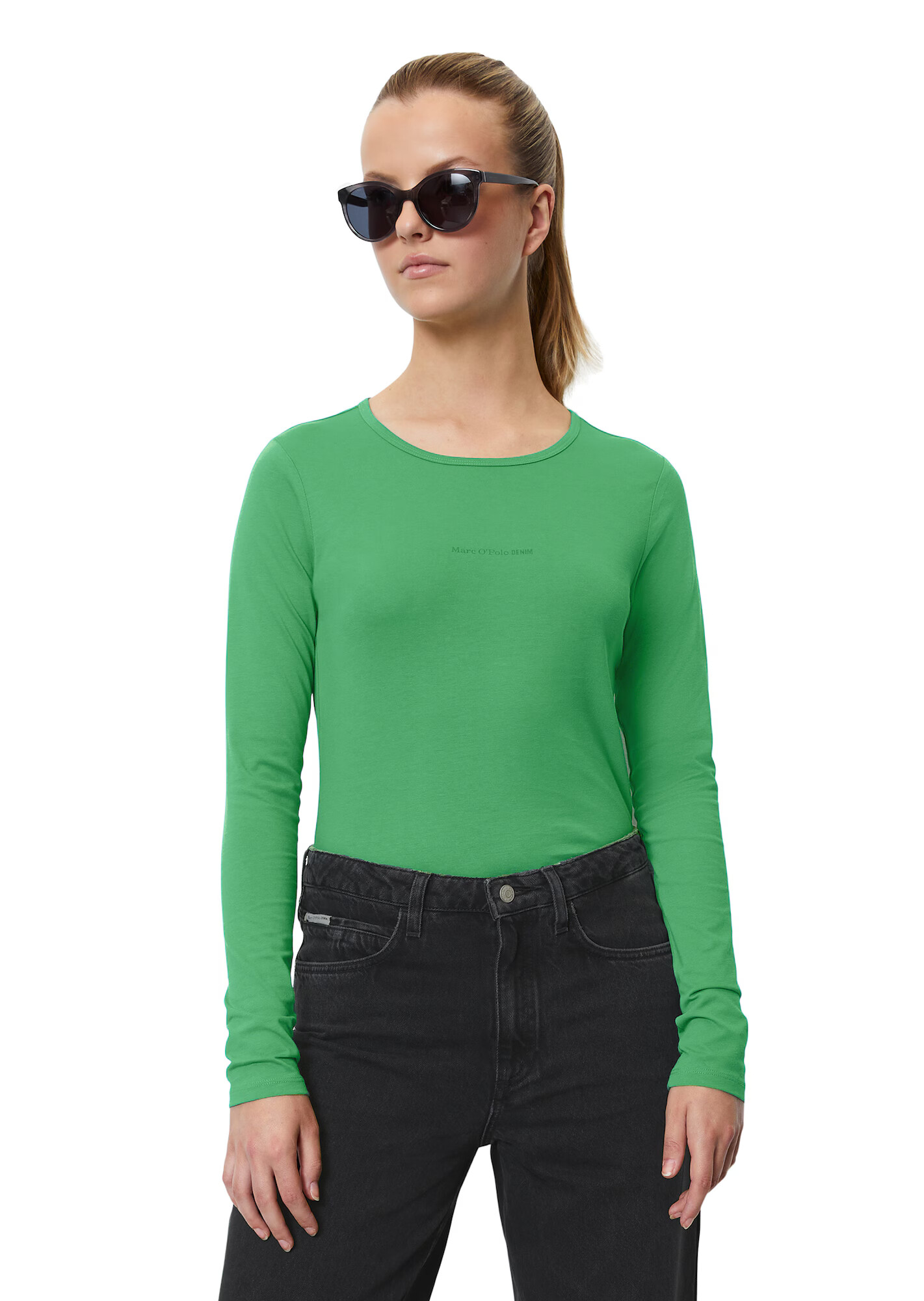 Marc O'Polo DENIM Tricou 'DfC' gri / verde - Pled.ro