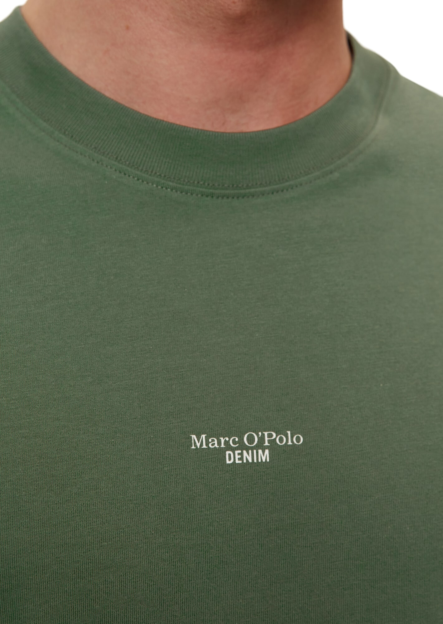 Marc O'Polo DENIM Tricou verde închis / alb - Pled.ro