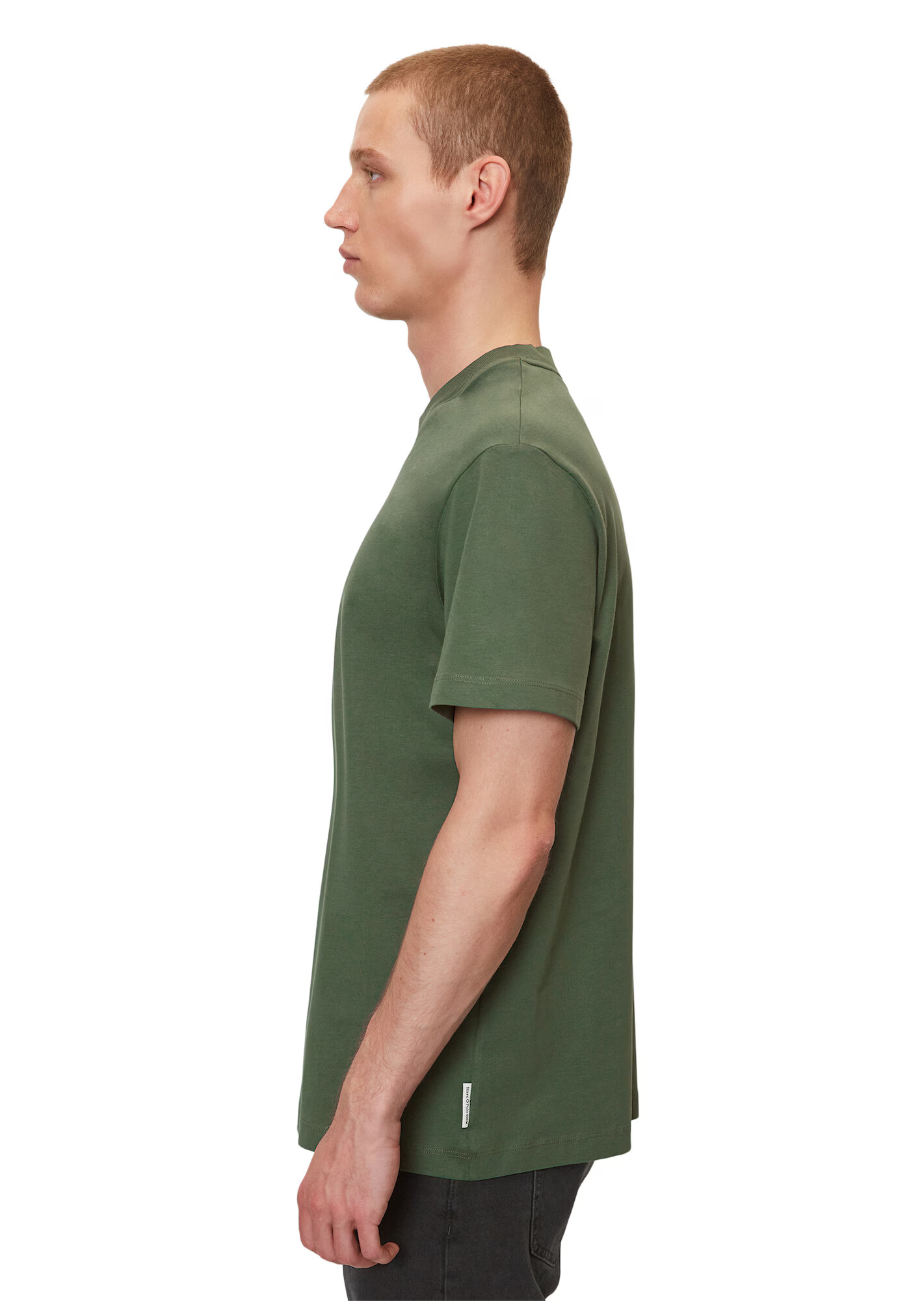 Marc O'Polo DENIM Tricou verde închis / alb - Pled.ro