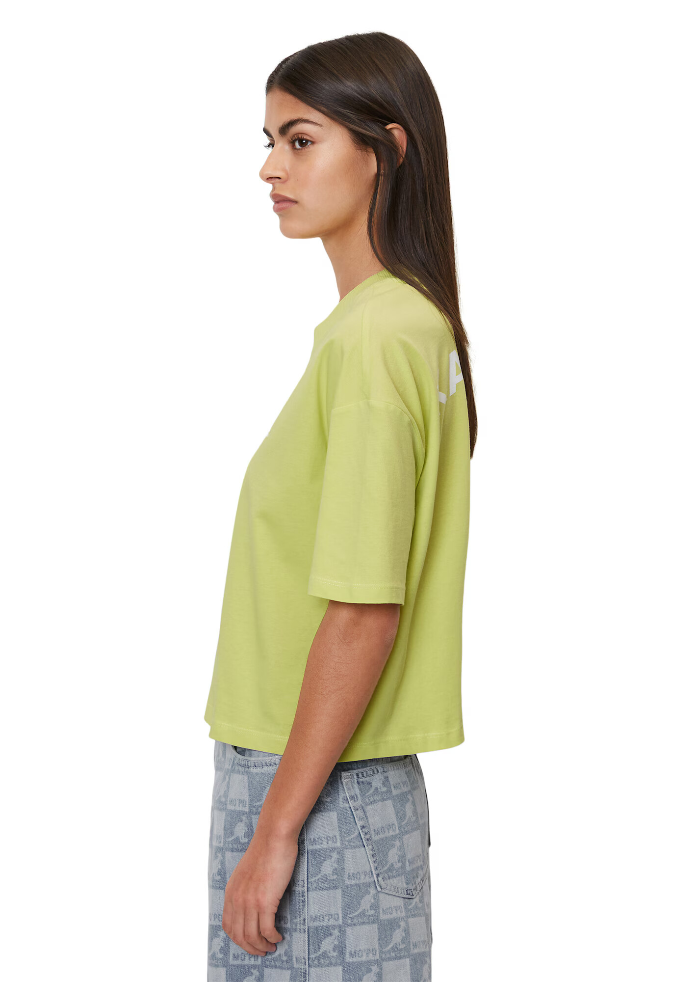 Marc O'Polo DENIM Tricou verde deschis / alb - Pled.ro