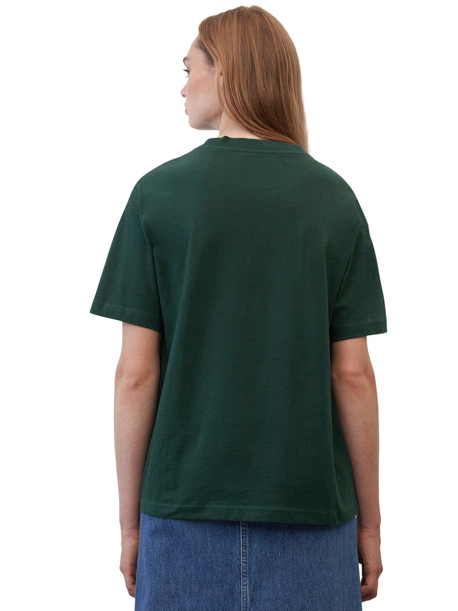 Marc O'Polo DENIM Tricou verde închis / alb - Pled.ro