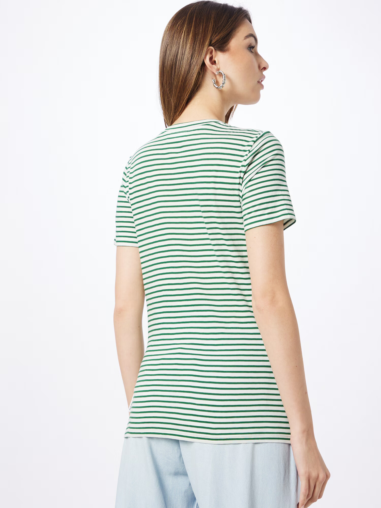 Marc O'Polo DENIM Tricou verde smarald / alb - Pled.ro