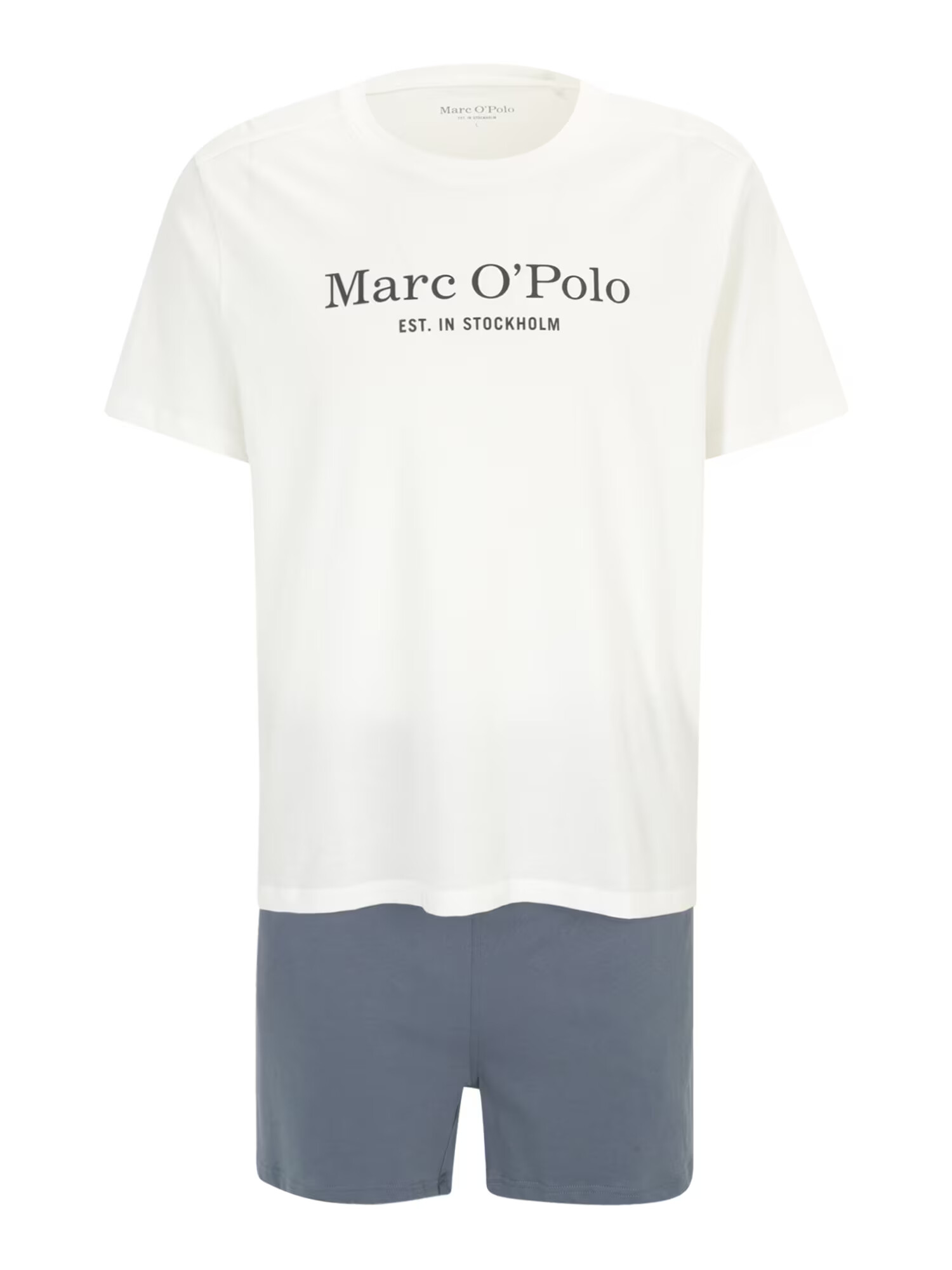 Marc O'Polo Pijama scurtă gri închis / negru / alb - Pled.ro