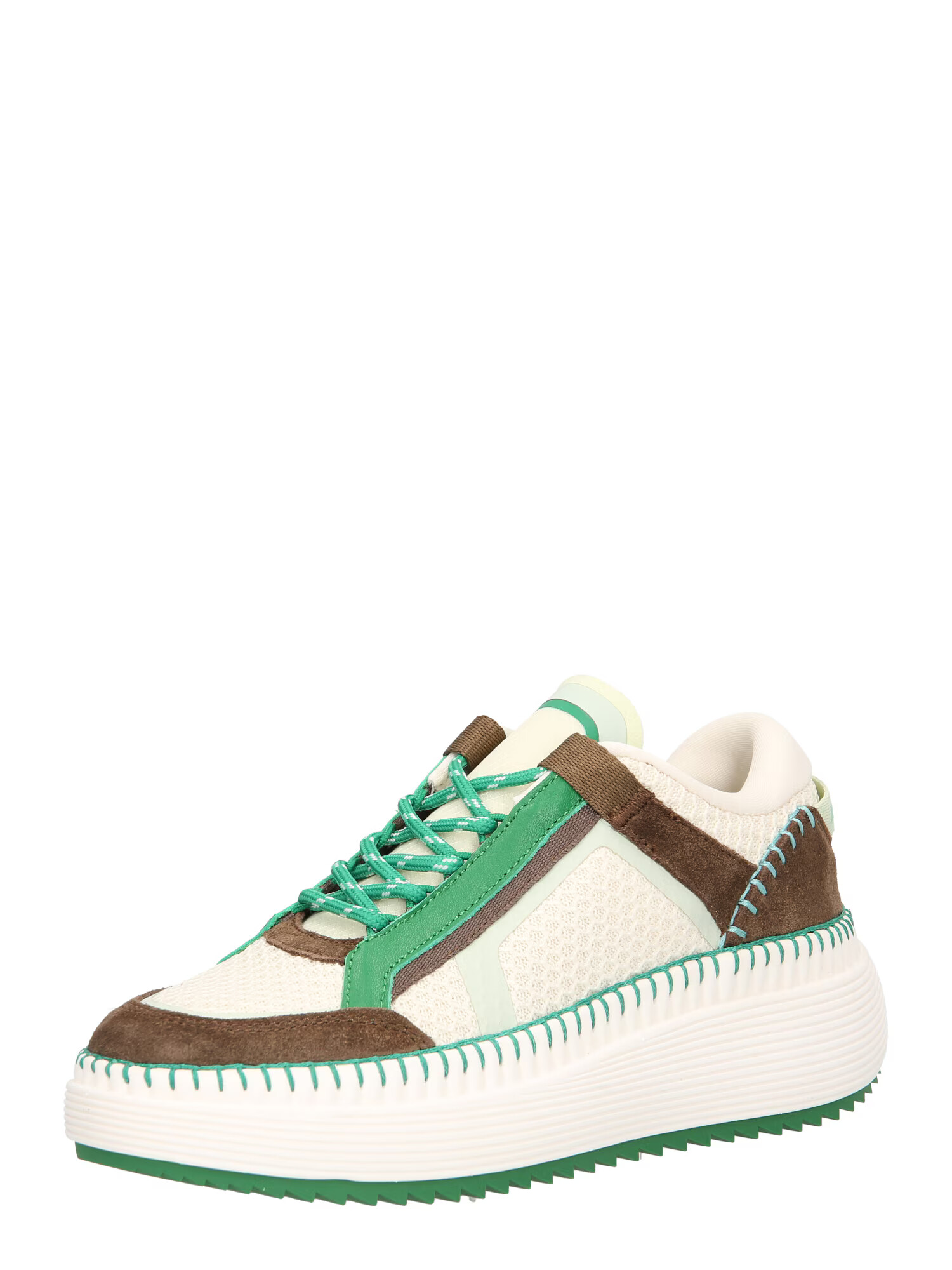 Marc O'Polo Sneaker low ciocolatiu / verde iarbă / alb - Pled.ro