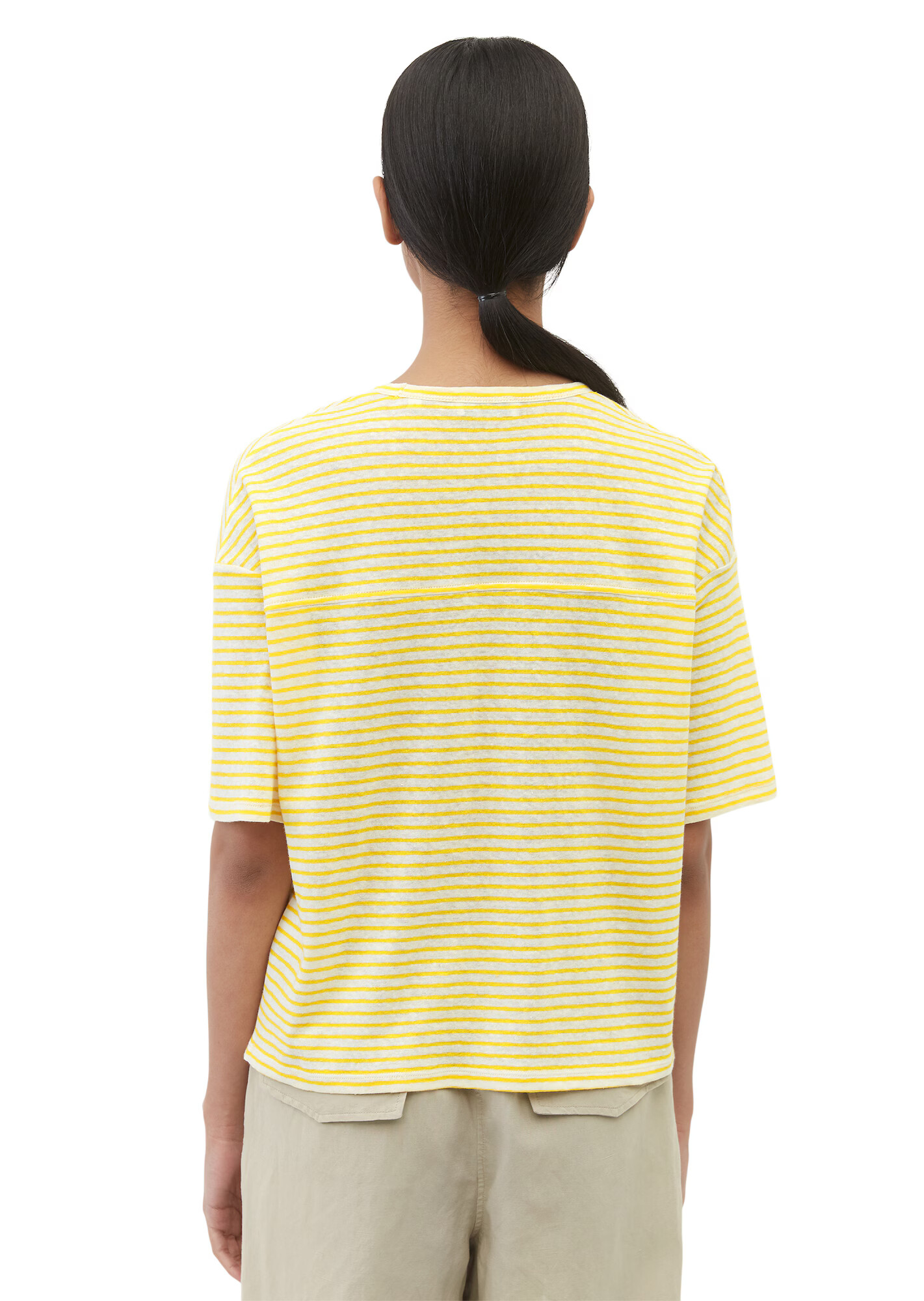 Marc O'Polo Tricou galben citron / alb - Pled.ro