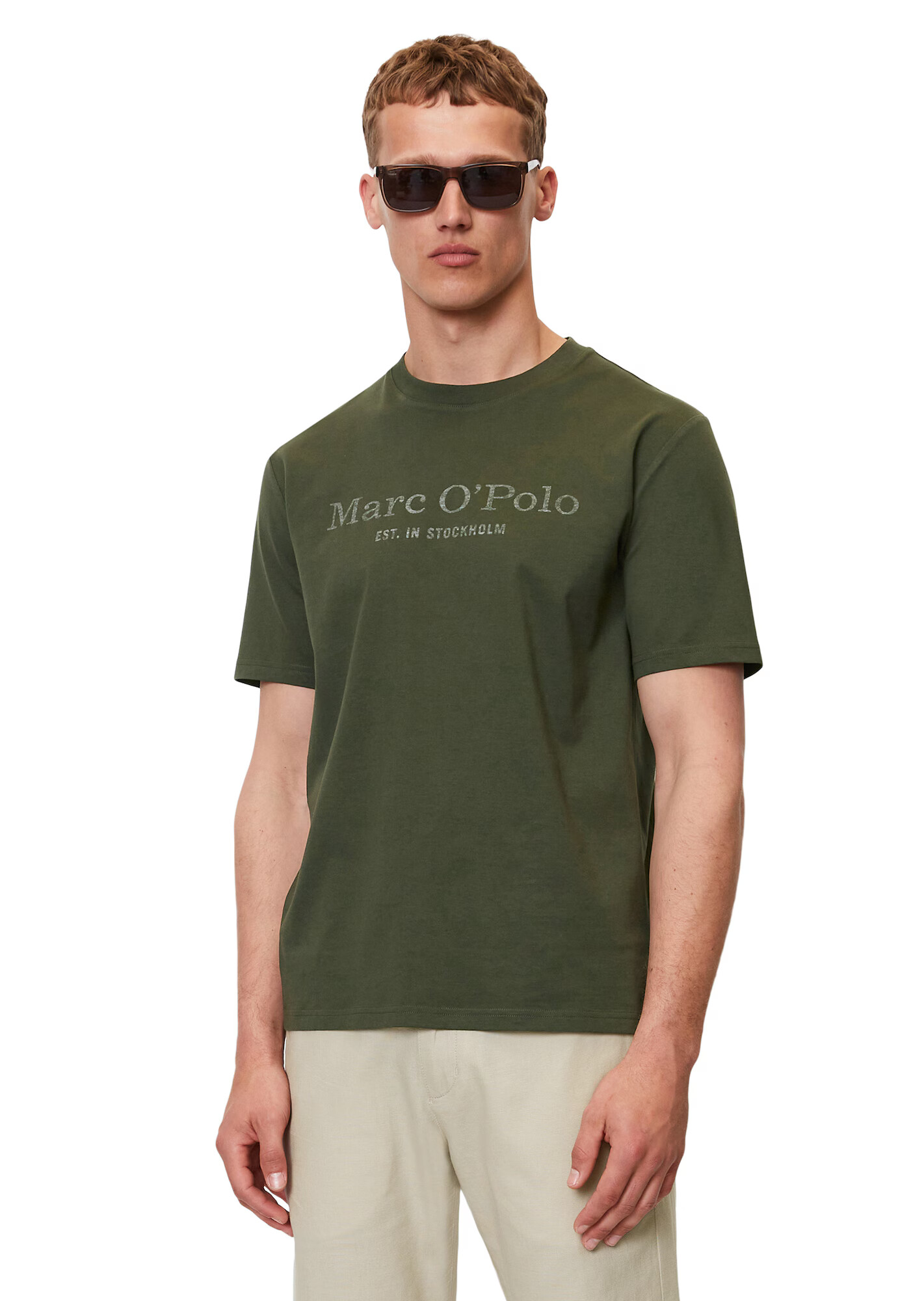 Marc O'Polo Tricou gri deschis / kaki - Pled.ro