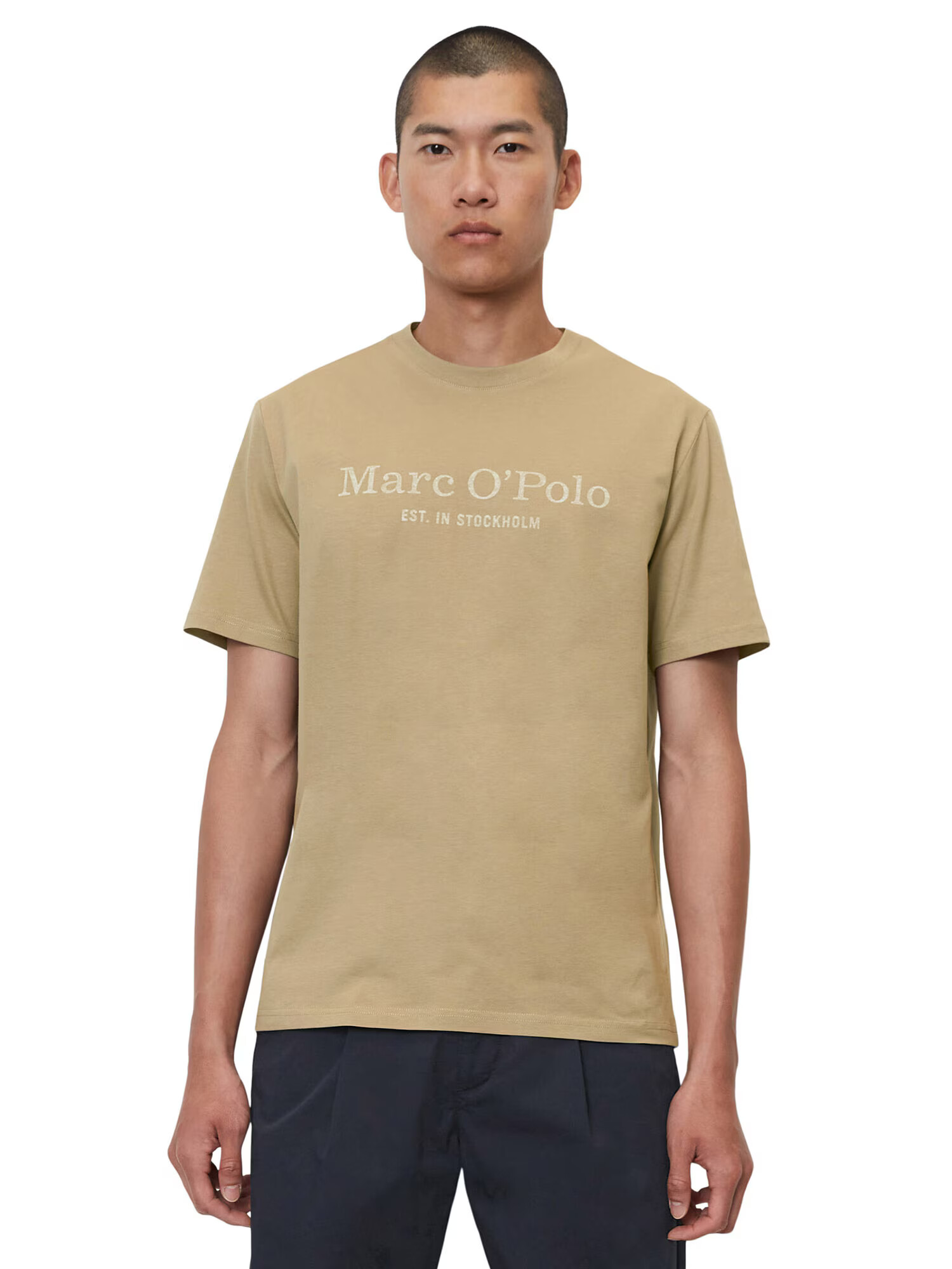 Marc O'Polo Tricou maro deschis / alb - Pled.ro